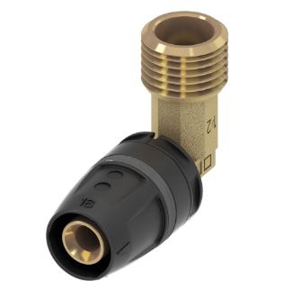 TECElogo-Push puntstuk haaks, standaard messing, afmeting 16 x 1/2