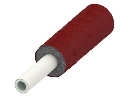 TECElogo alupex buis geisoleerd, 9 mm isolatie, rood, PE-RT/Al/PE-RT, afmeting 16, rol 75 m