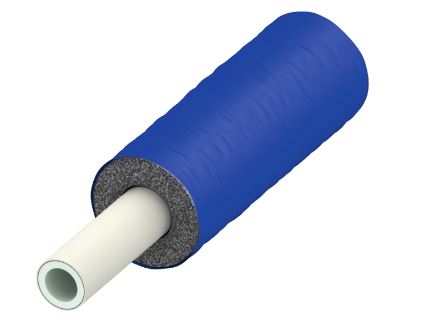 TECElogo AKB buis geisoleerd, 9 mm isolatie, blauw, PE-RT/Al/PE-RT, afmeting 16, rol 75 m
