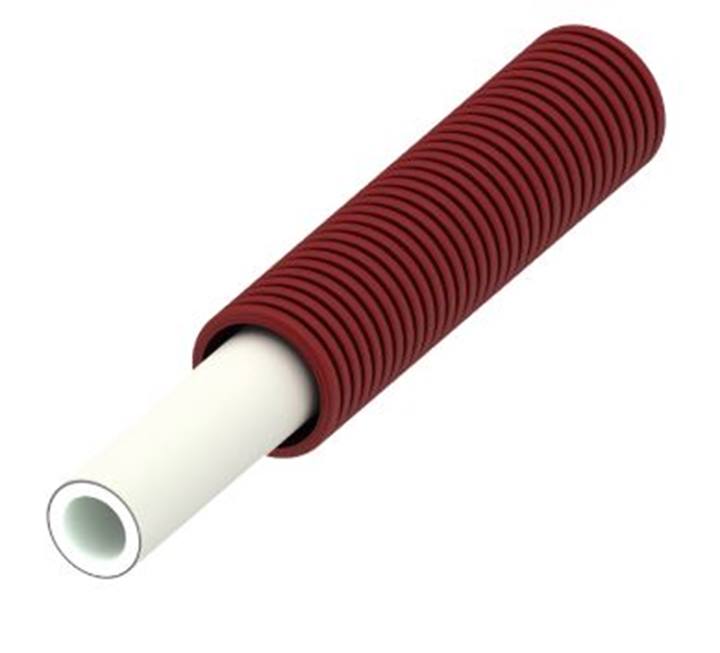 TECElogo AKB buis in mantelbuis, rood, PE-Xc/Al/PE-RT, afmeting 16, rol 75 m