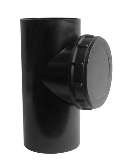 PE80 afvoer ontstoppings T-stuk met schroefdeksel KOMO
