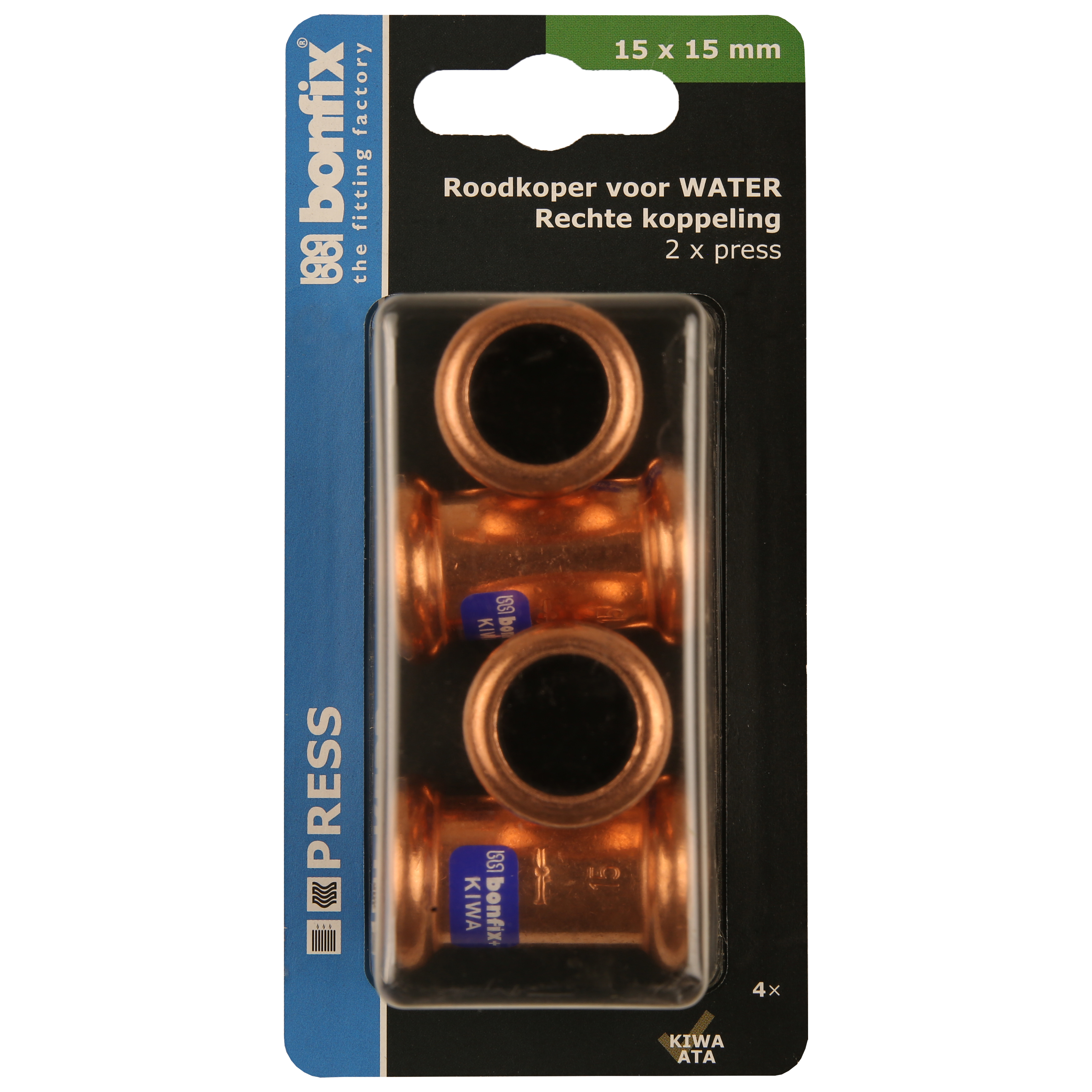 BONFIX Blister Press roodkoper water sok 15x15mm 4x