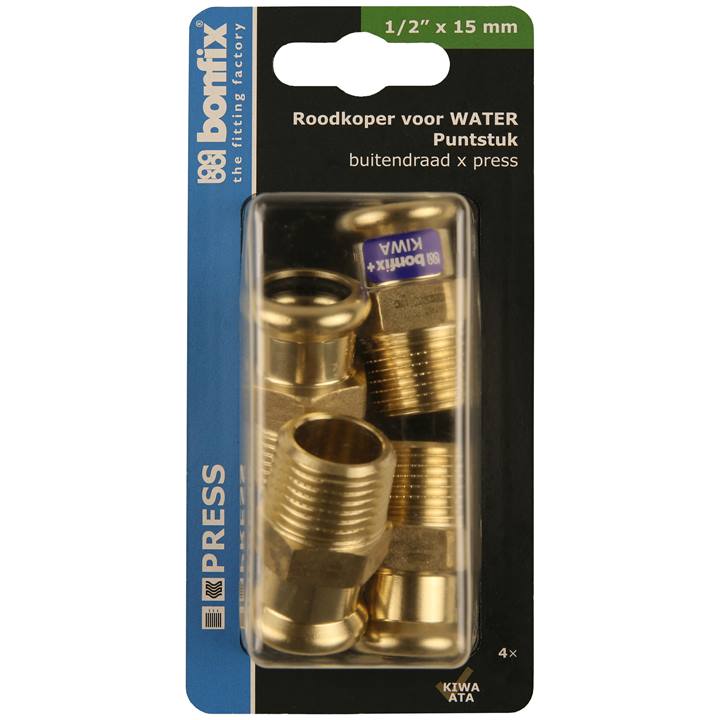 BONFIX Blister Press roodkoper water puntstuk 15x1/2" bu. 4x