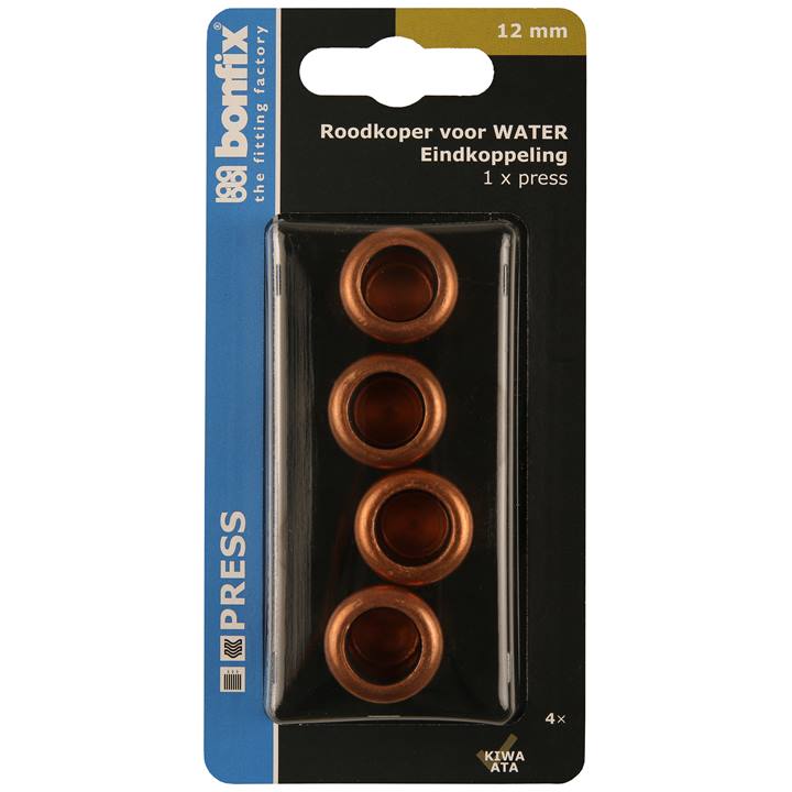 BONFIX Blister Press roodkoper water eindkoppeling 12mm 4x