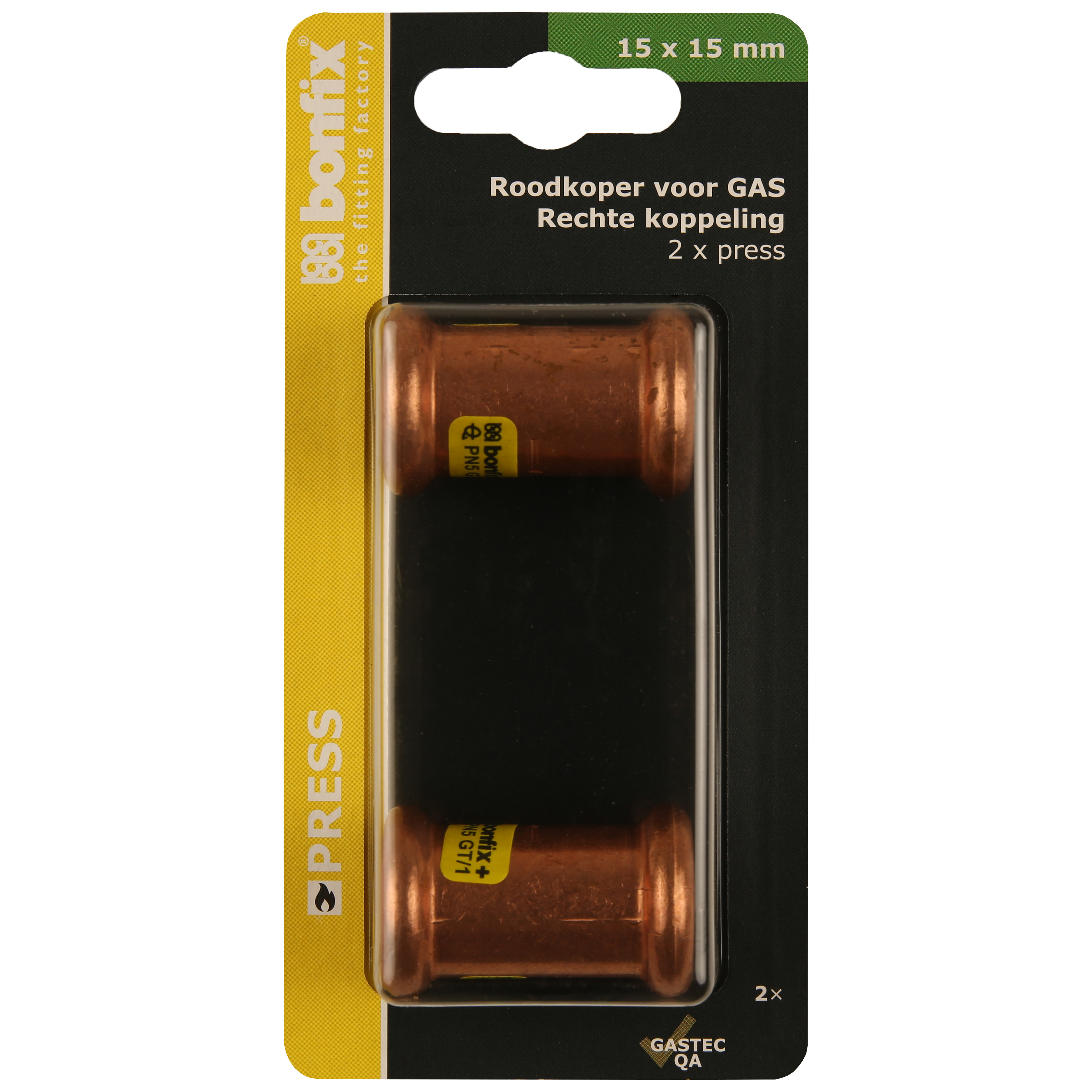BONFIX Blister Press roodkoper Gas sok 15x15mm 2x