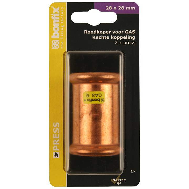 BONFIX Blister Press roodkoper Gas sok 28x28mm