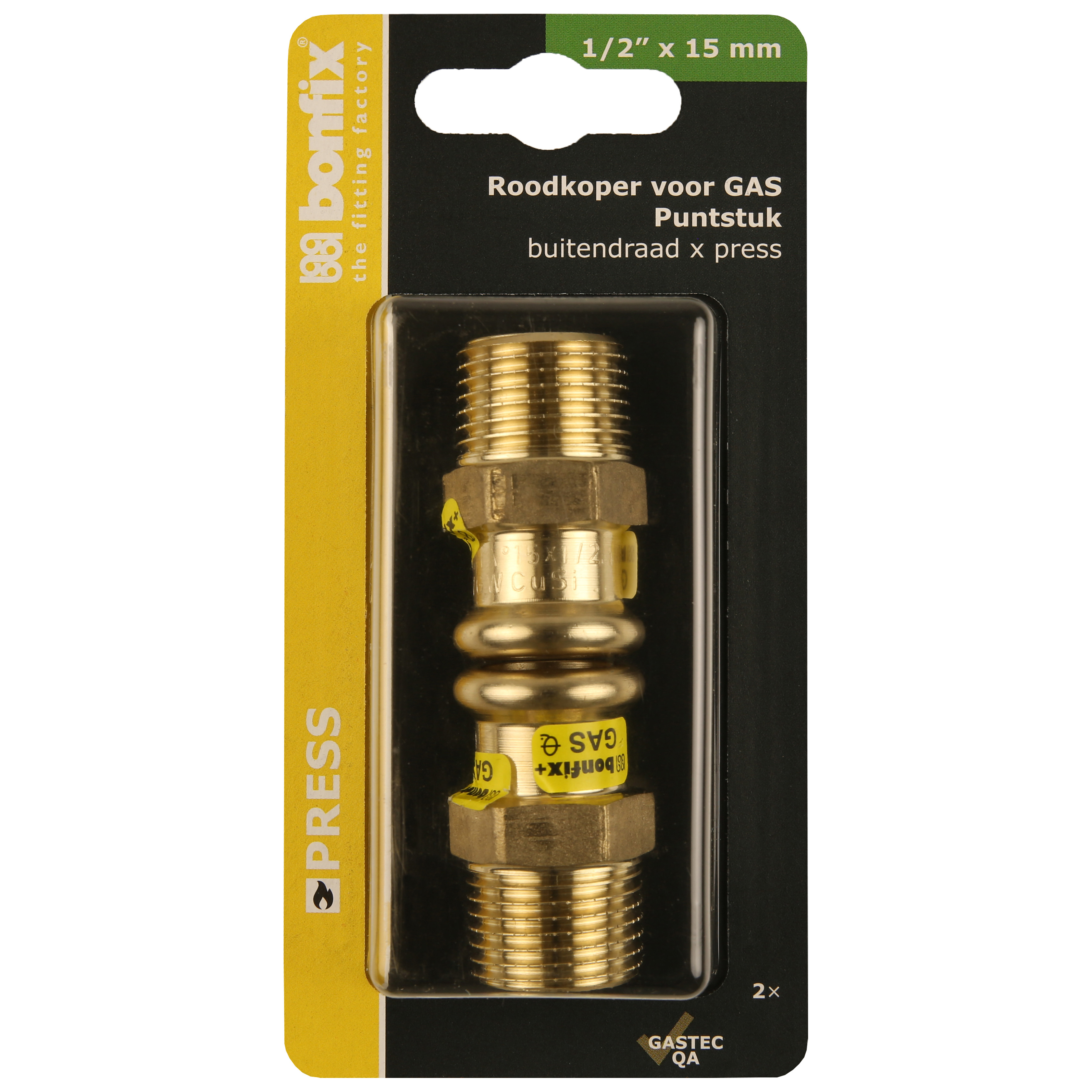 BONFIX Blister Press roodkoper Gas puntstuk 15x1/2" bu. 2x