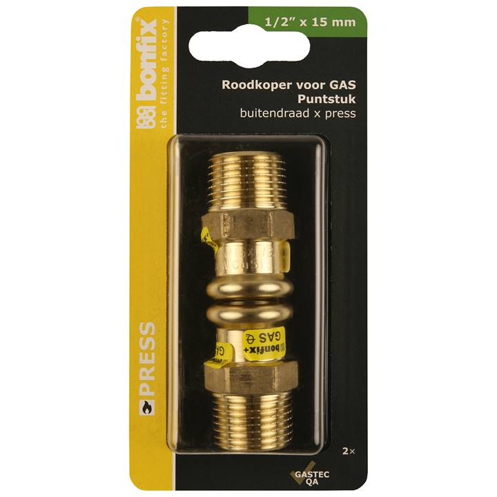 BONFIX Blister Press roodkoper Gas puntstuk 15x1/2" bu. 2x