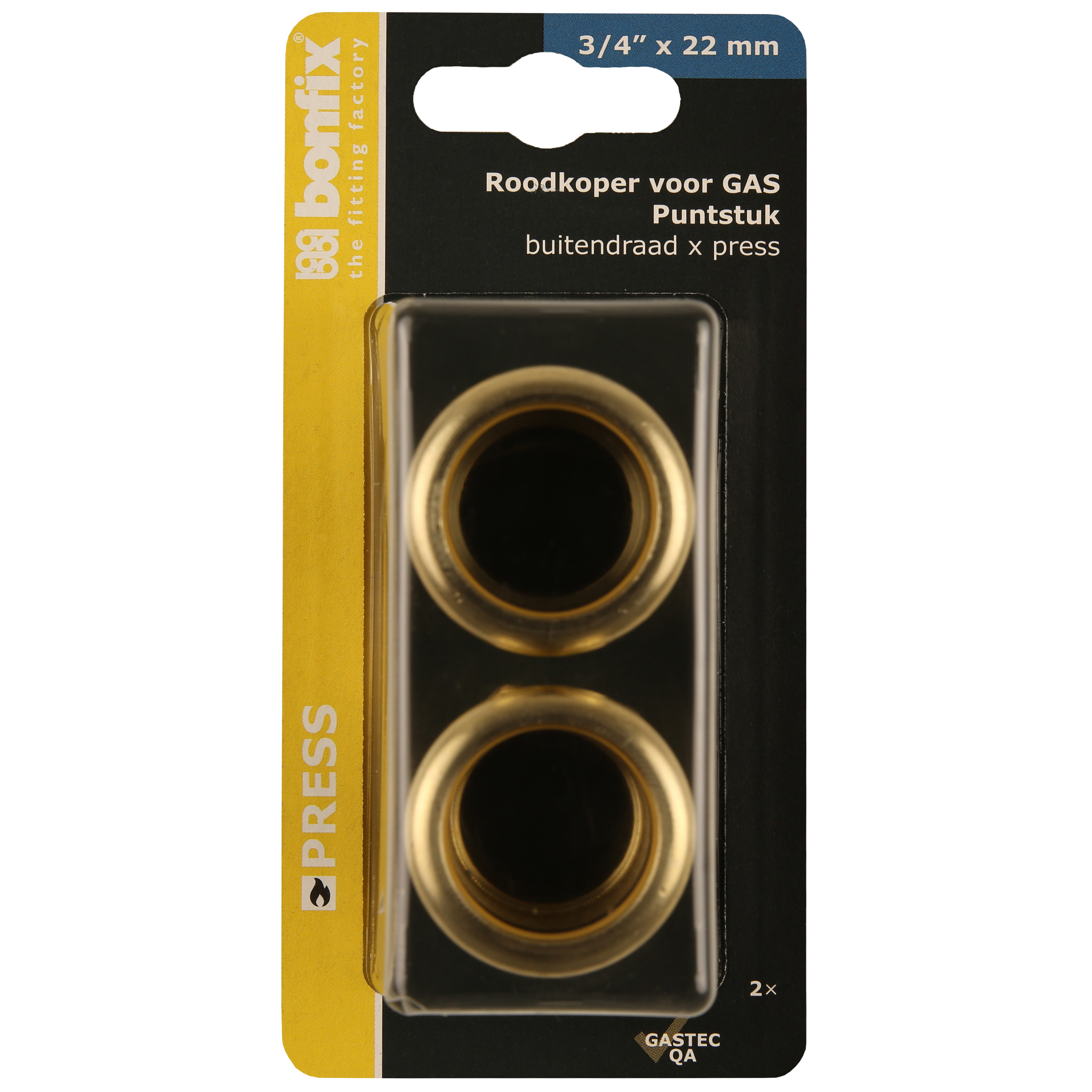 BONFIX Blister Press roodkoper Gas puntstuk 22x3/4" bu. 2x