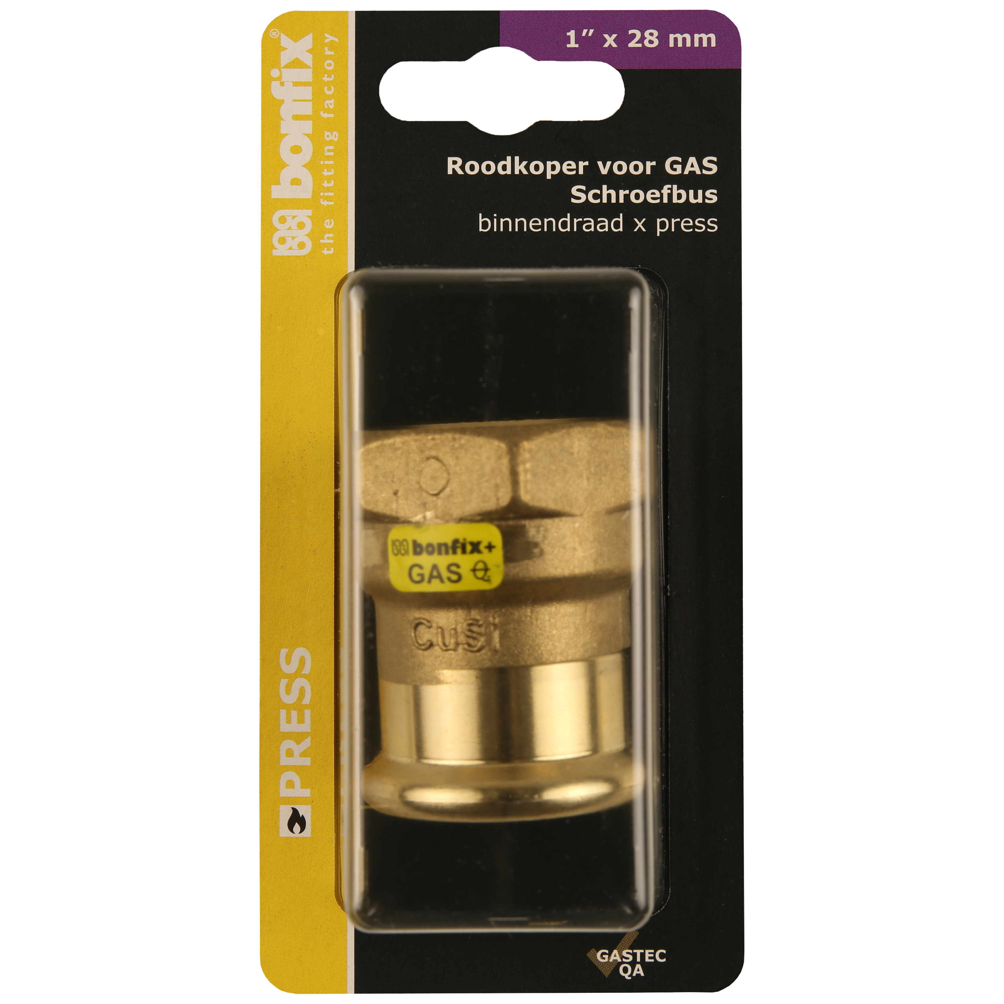 BONFIX Blister Press roodkoper Gas schroefbus 28x1" bi.
