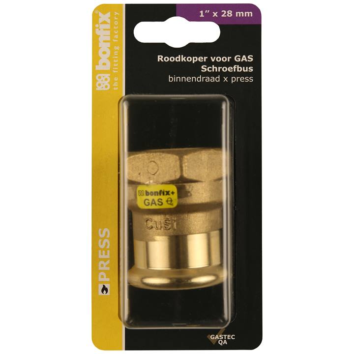 BONFIX Blister Press roodkoper Gas schroefbus 28x1" bi.