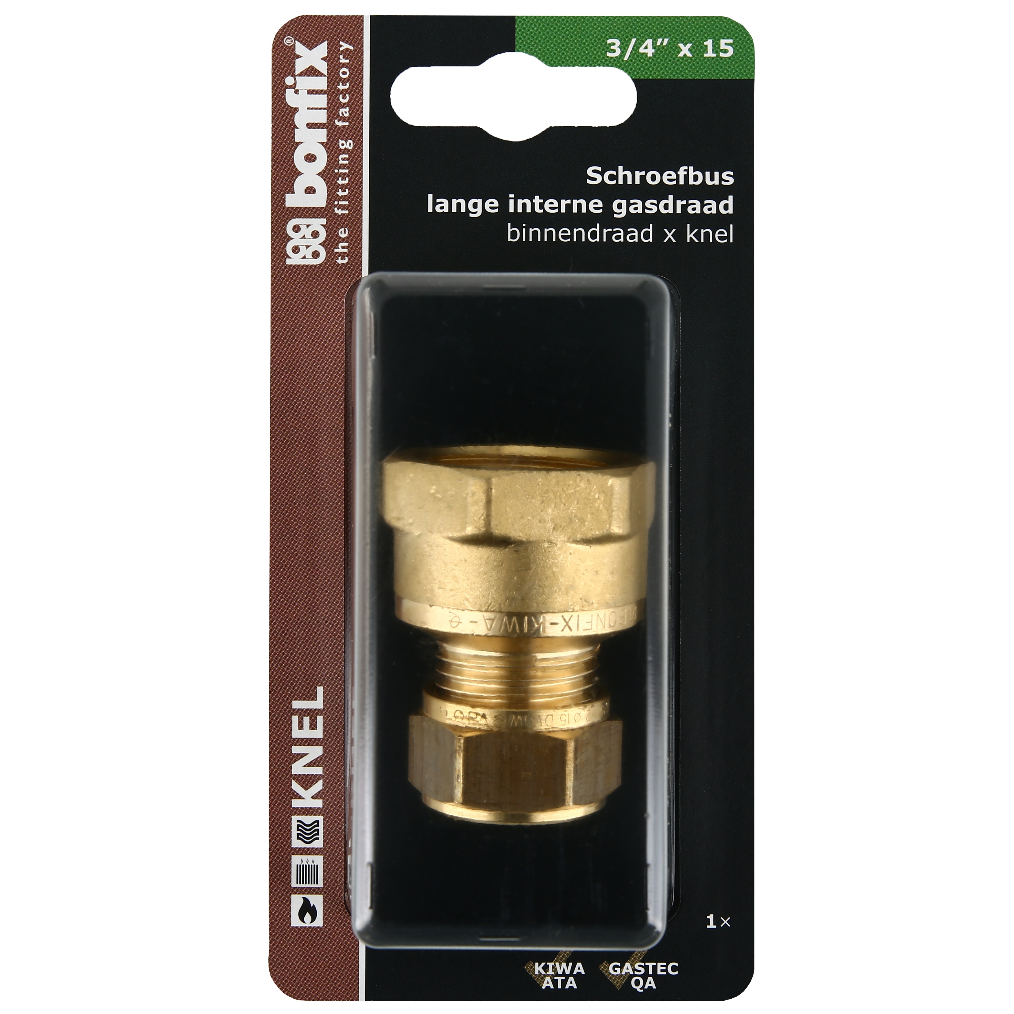 BONFIX Blister knel schroefbus 15x3/4" bi.