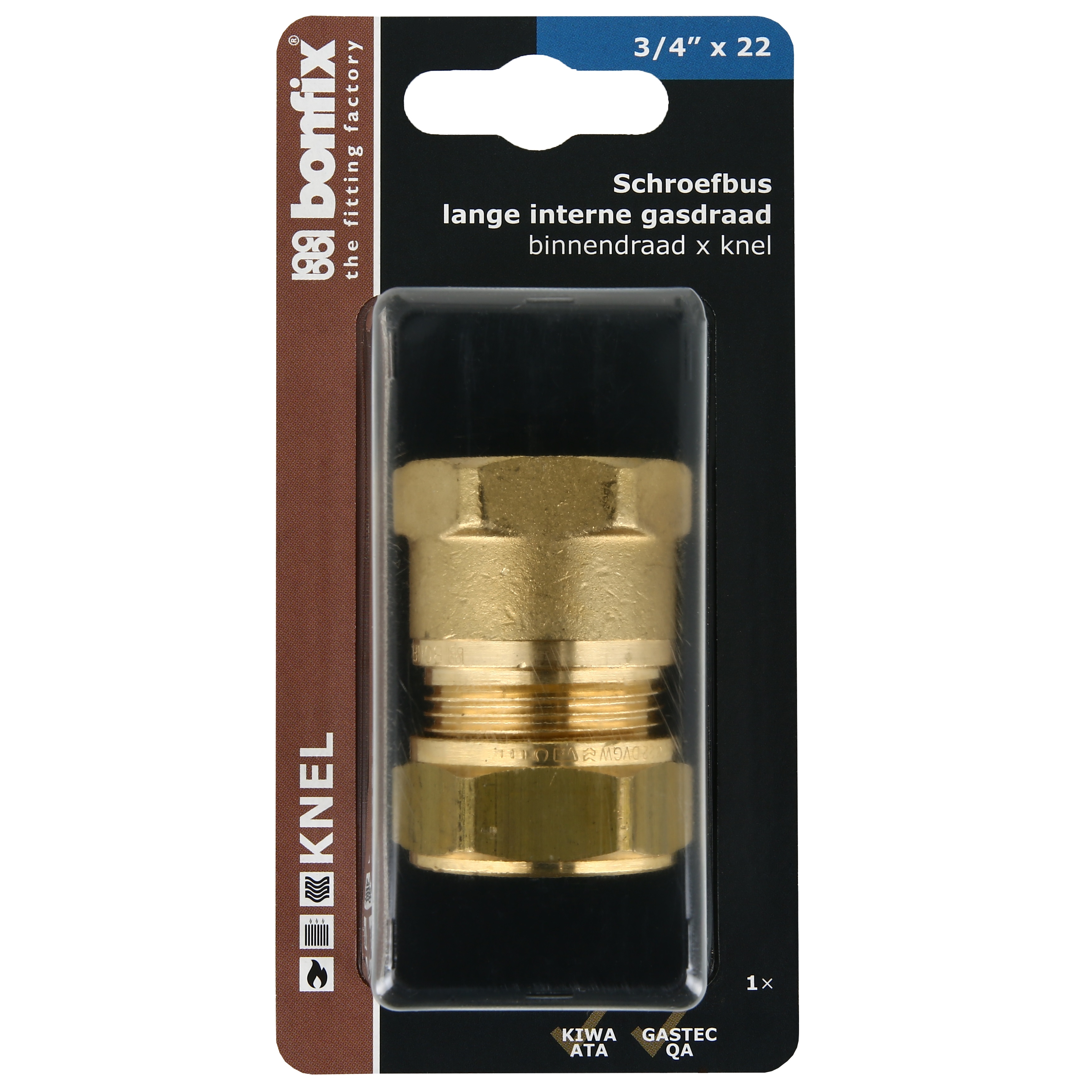 BONFIX Blister knel schroefbus 22x3/4" bi.