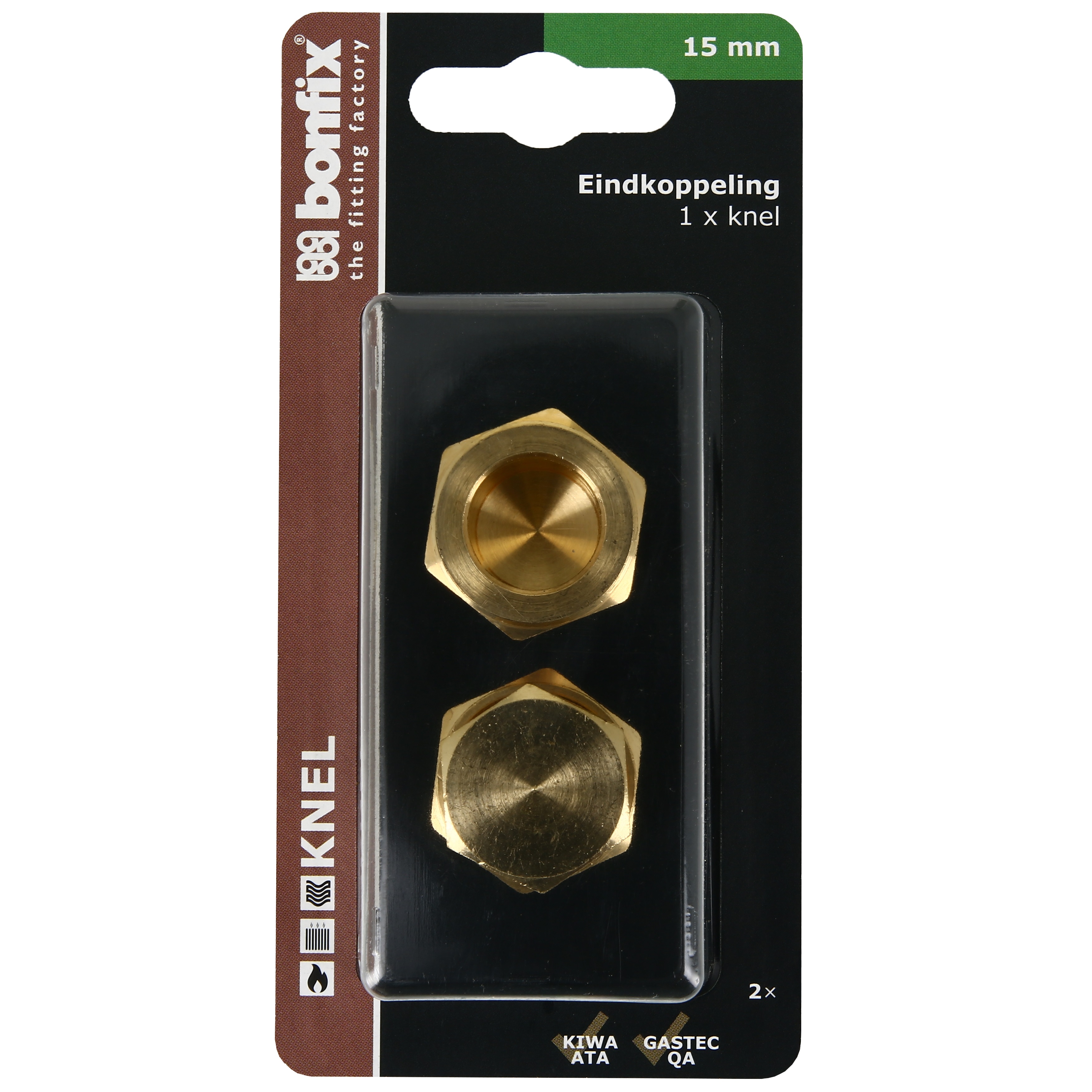 BONFIX Blister knel eindkoppeling 15mm 2x