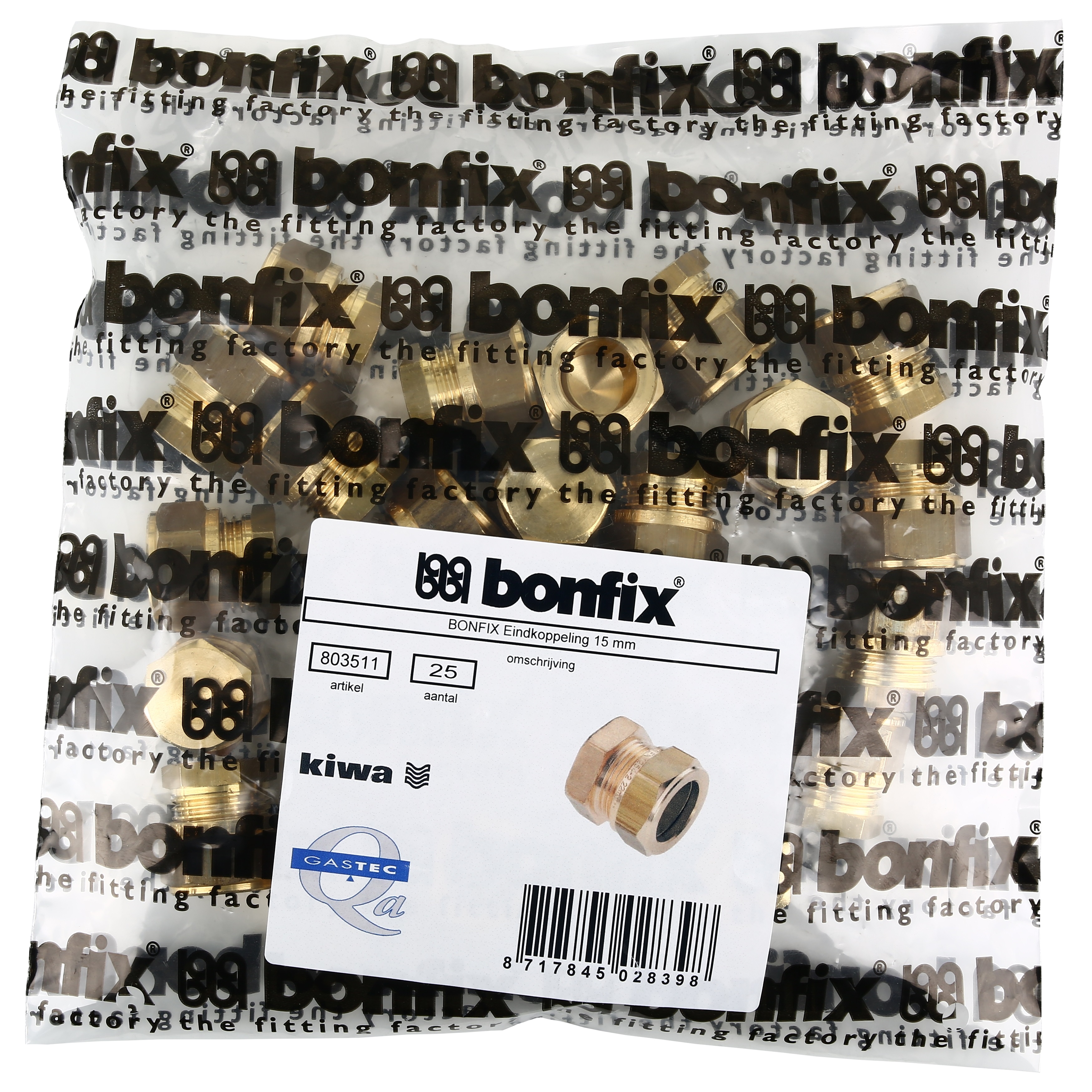 BONFIX Zak knel eindkoppeling 15mm 25x