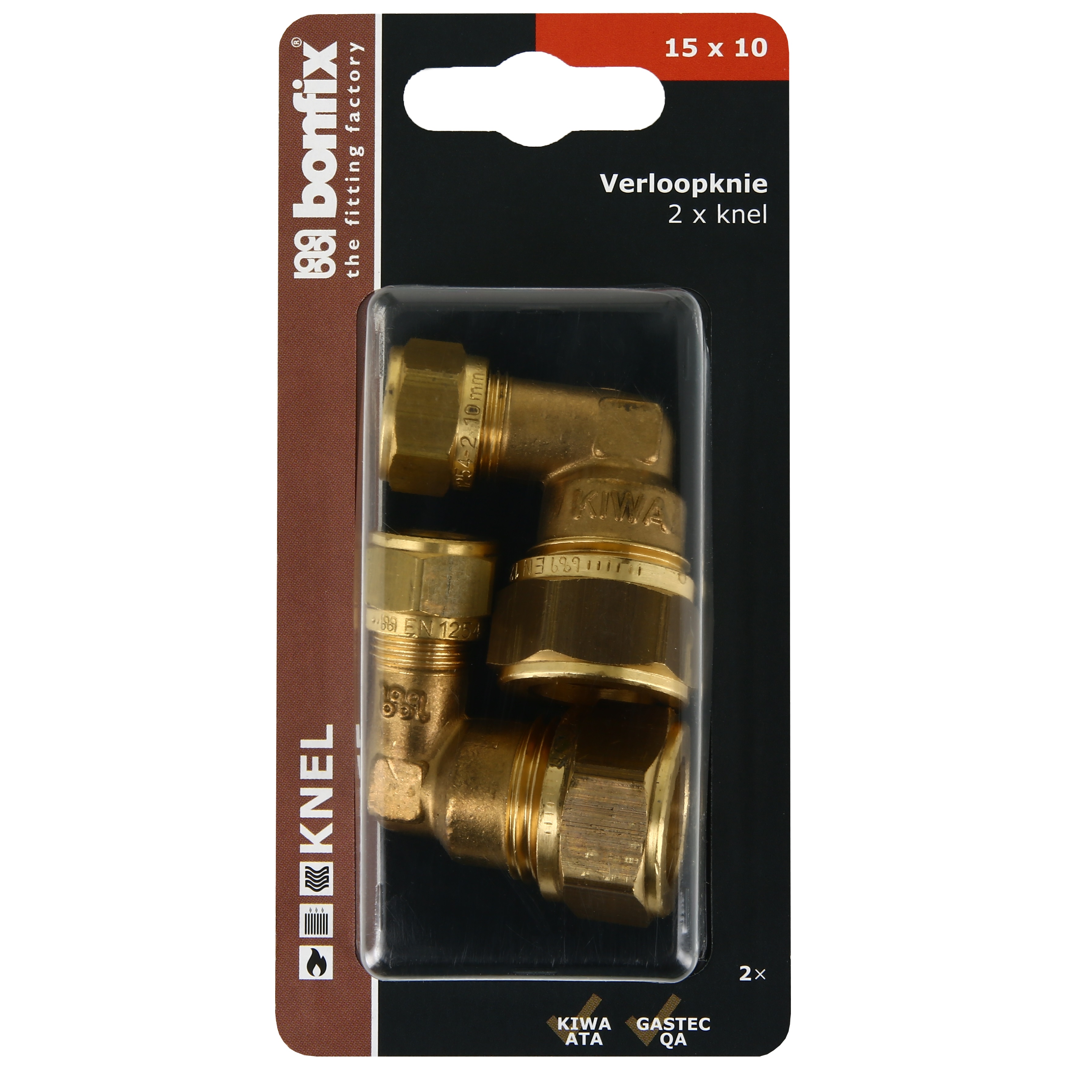 BONFIX Blister knel verloopknie 15x10mm 2x