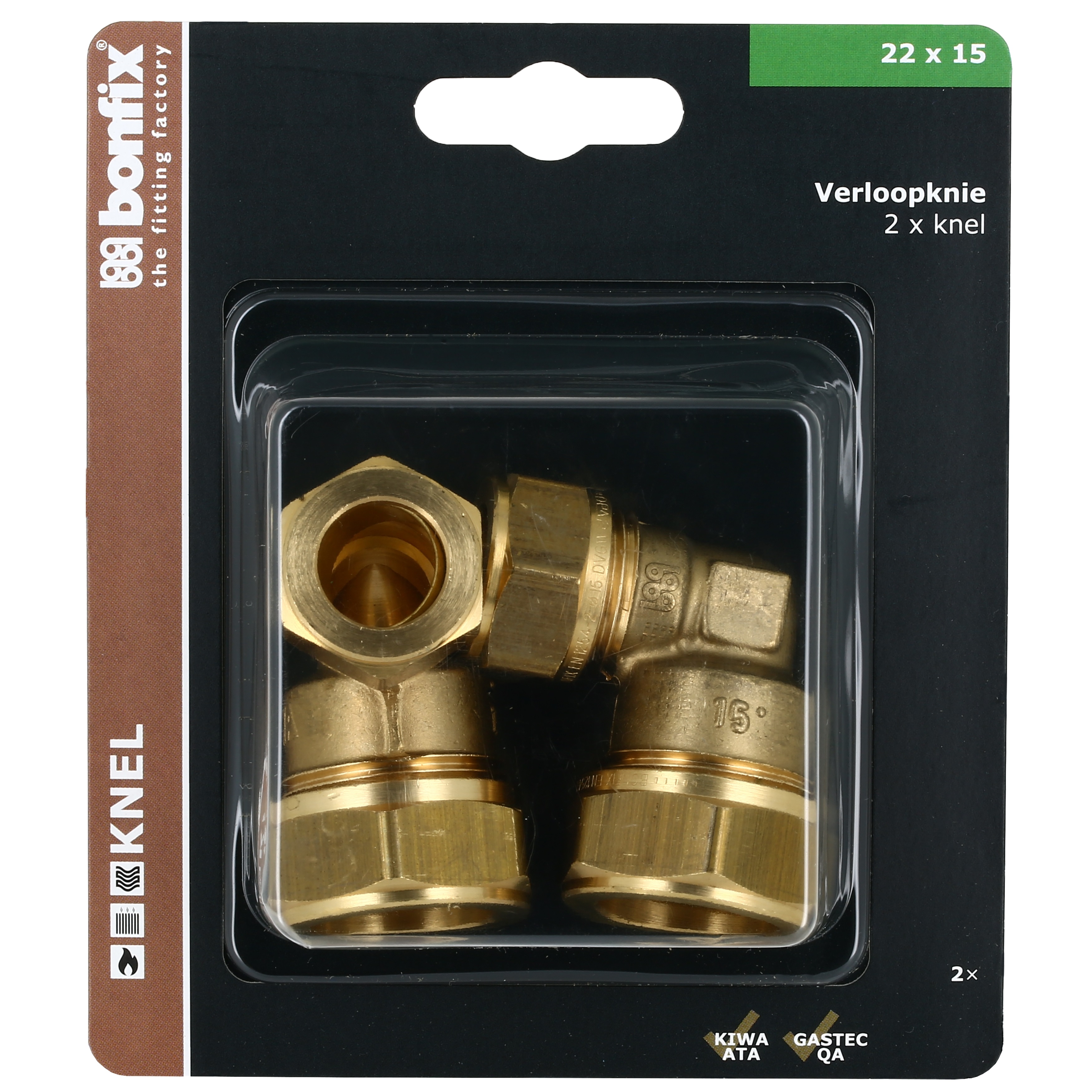 BONFIX Blister knel verloopknie 22x15mm 2x