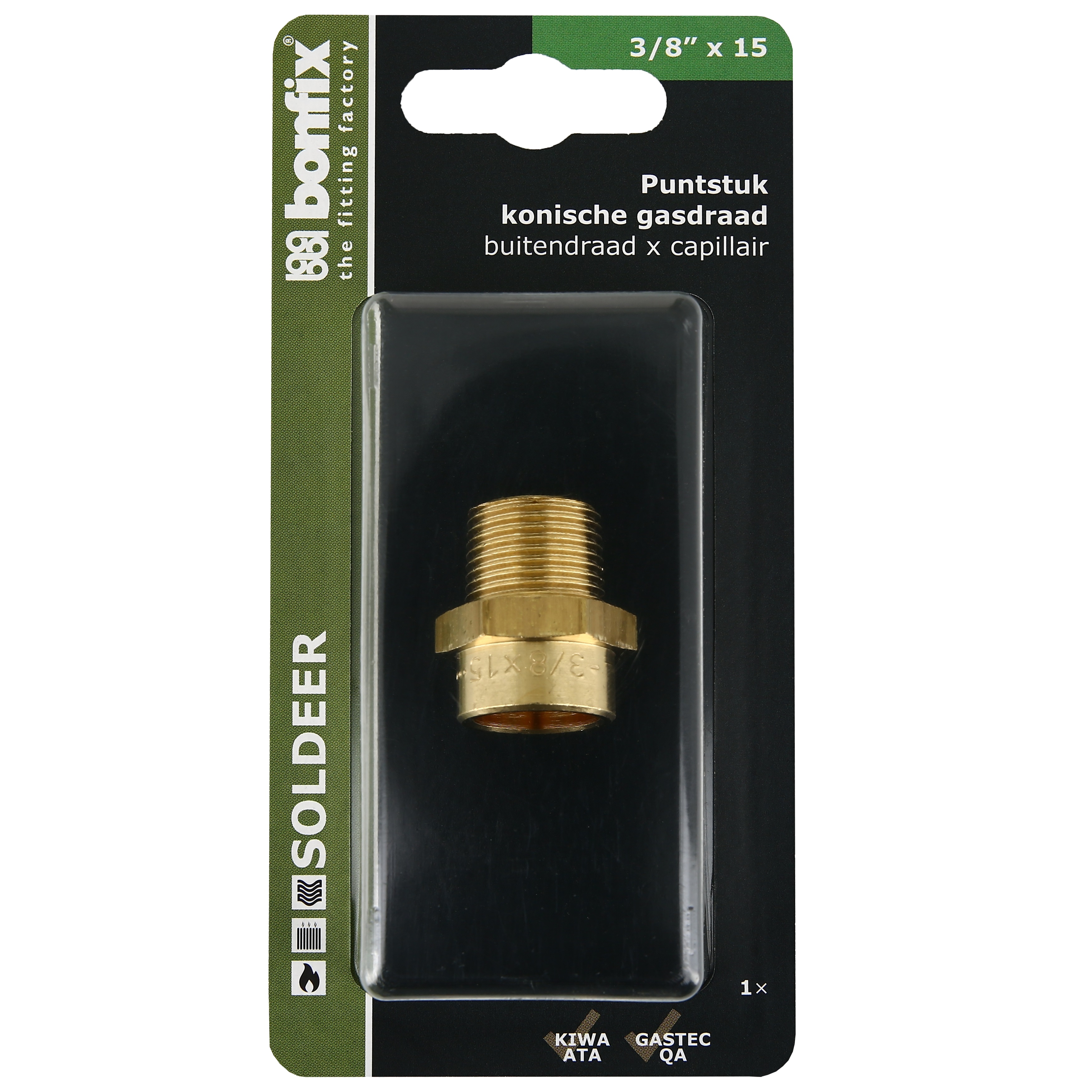 BONFIX Blister Cap. puntstuk konisch 15x3/8" bu.