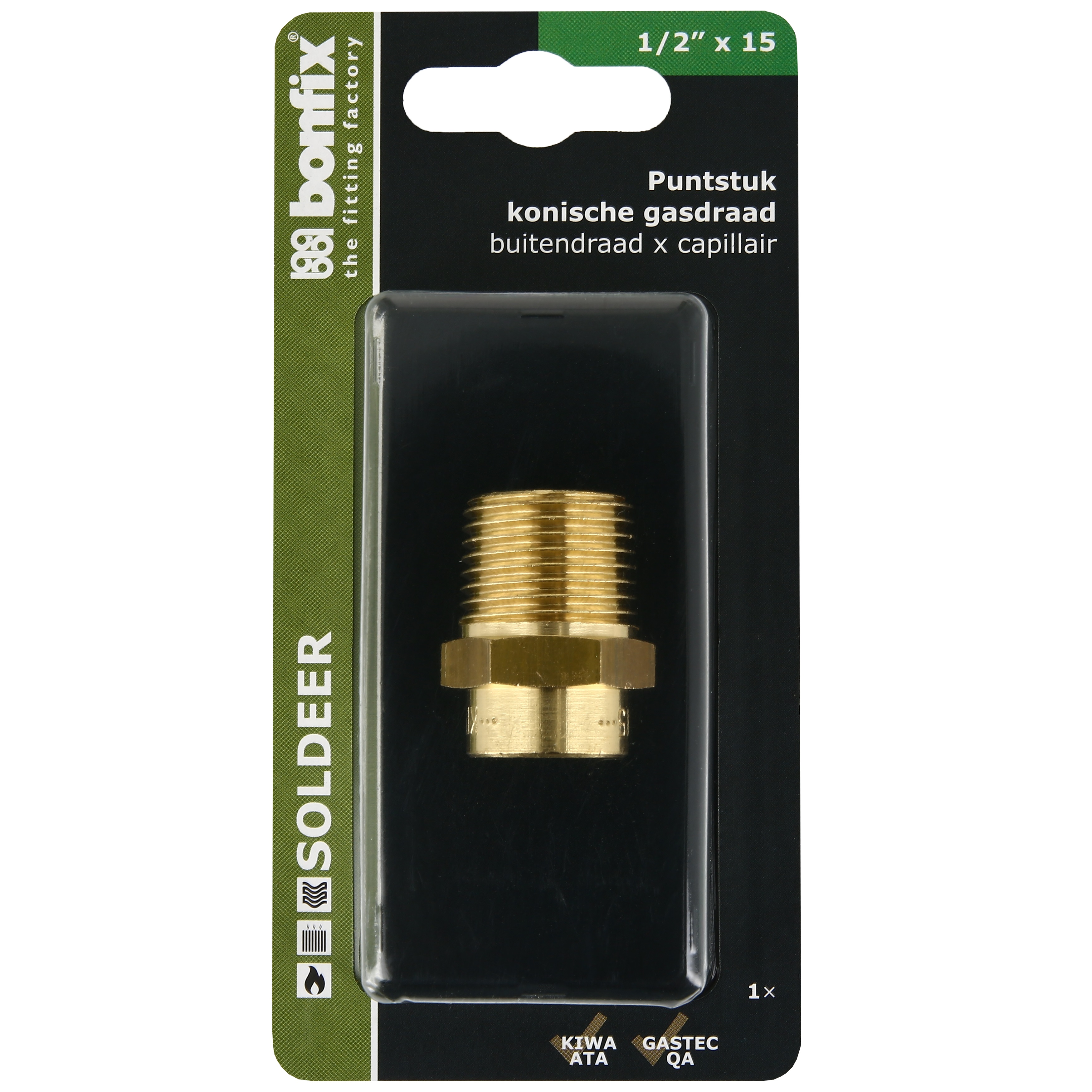 BONFIX Blister Cap. puntstuk konisch 15x1/2" bu.