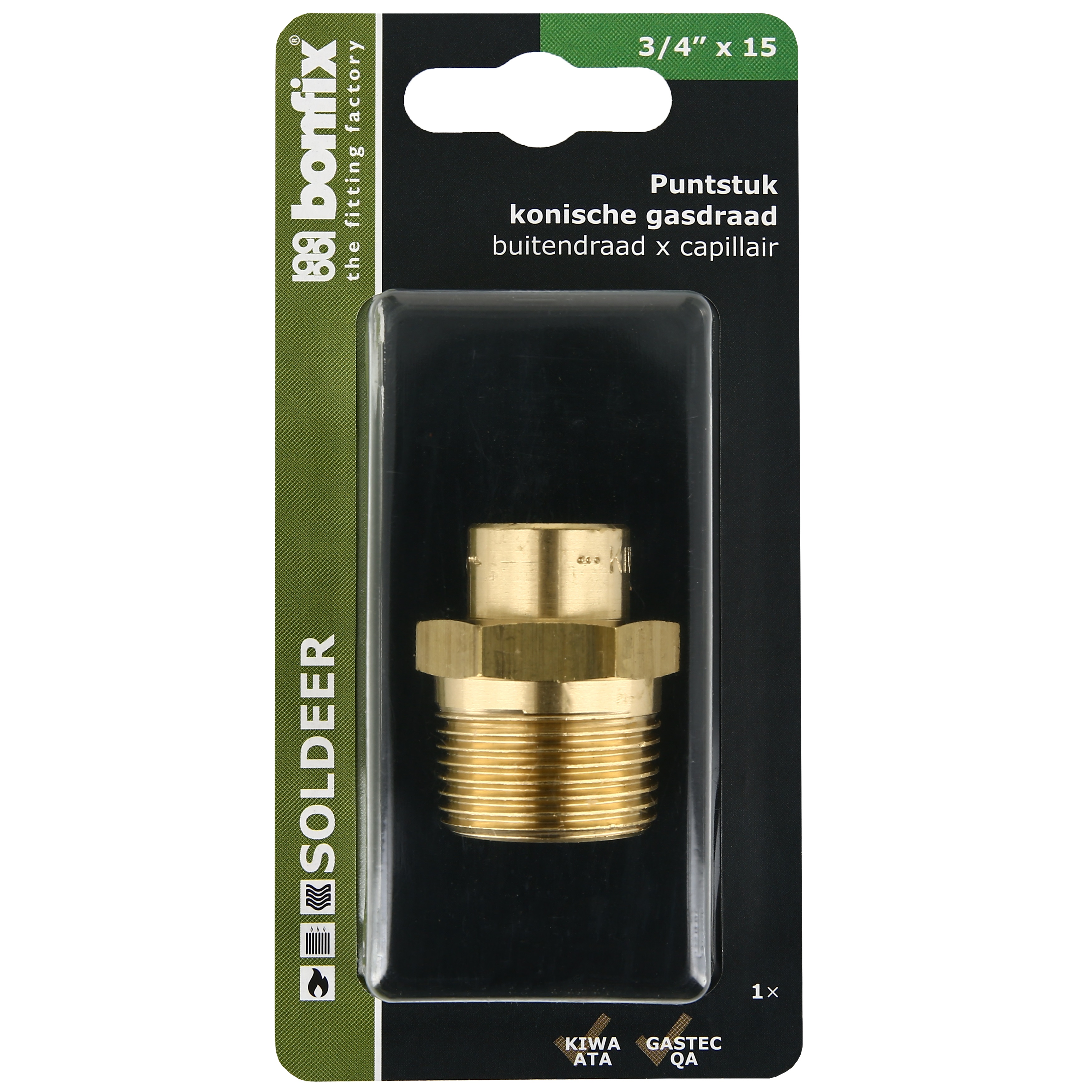 BONFIX Blister Cap. puntstuk konisch 15x3/4" bu.