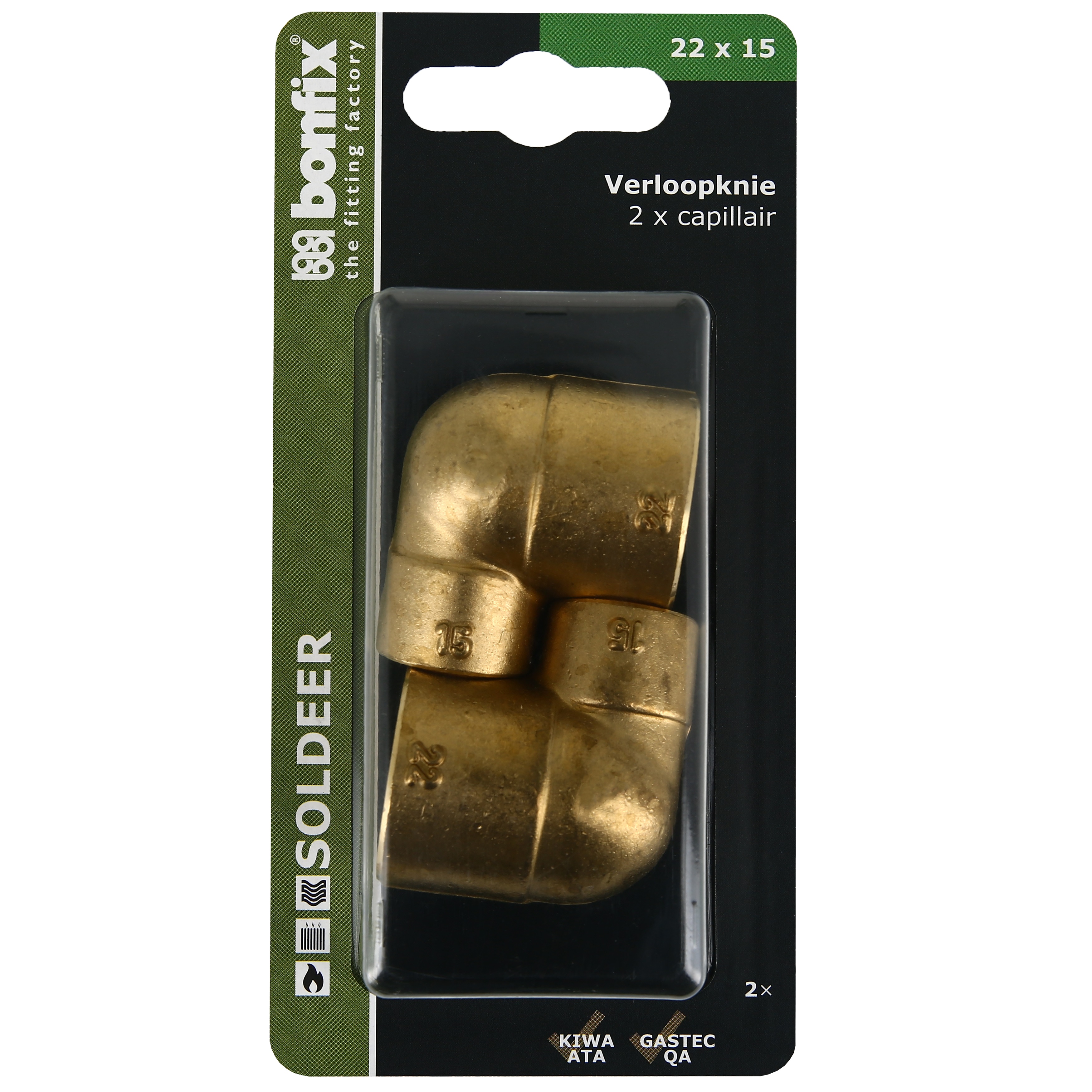 BONFIX Blister Cap. verloopknie 22x15mm 2x