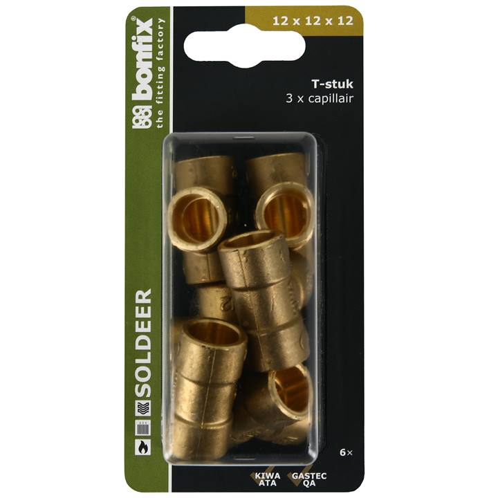 BONFIX Blister Cap. T-stuk 12x12x12mm 6x