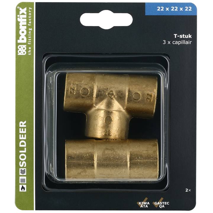 BONFIX Blister Cap. T-stuk 22x22x22mm 2x