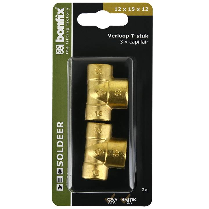 BONFIX Blister Cap. T-stuk 12x15x12mm 2x