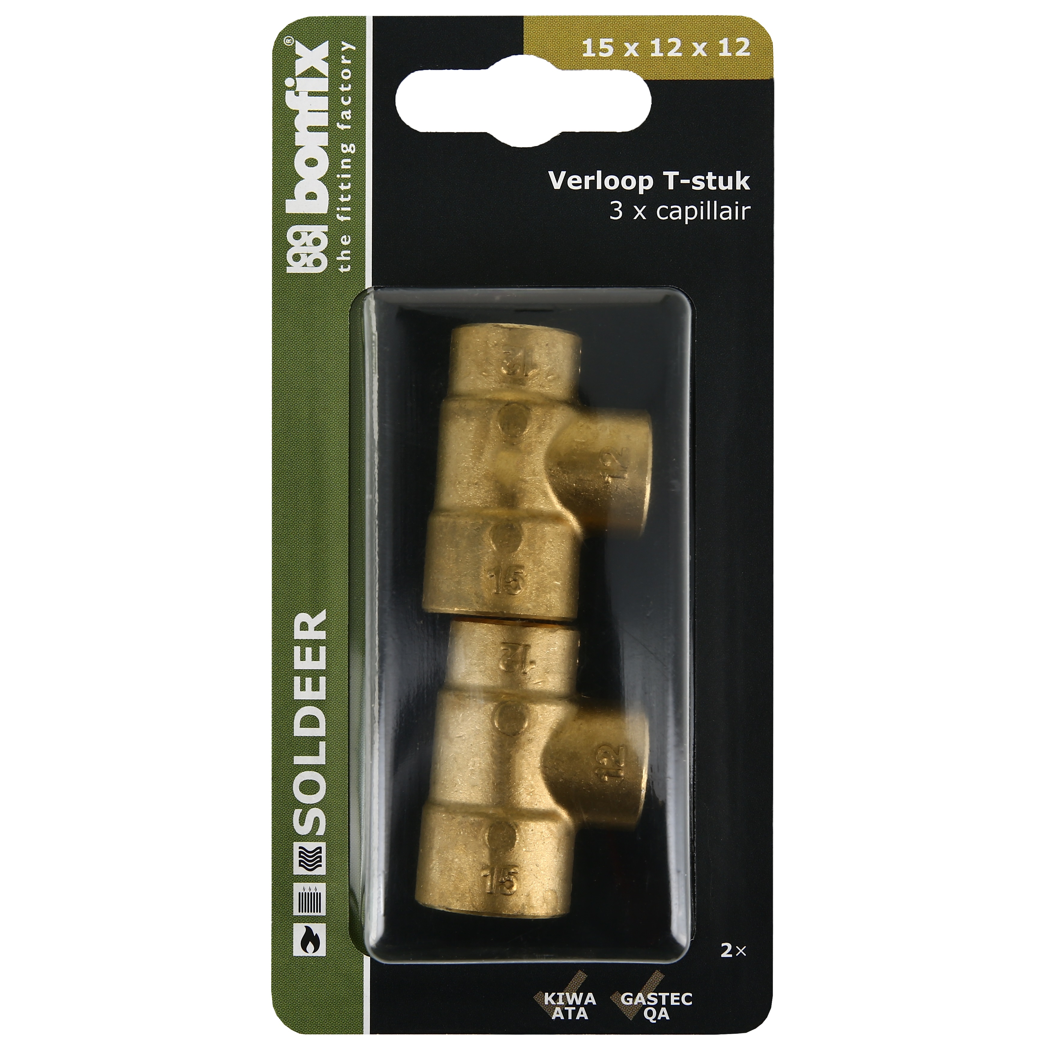 BONFIX Blister Cap. T-stuk 15x12x12mm 2x