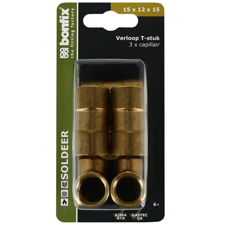 BONFIX Blister Cap. T-stuk 15x12x15mm 6x