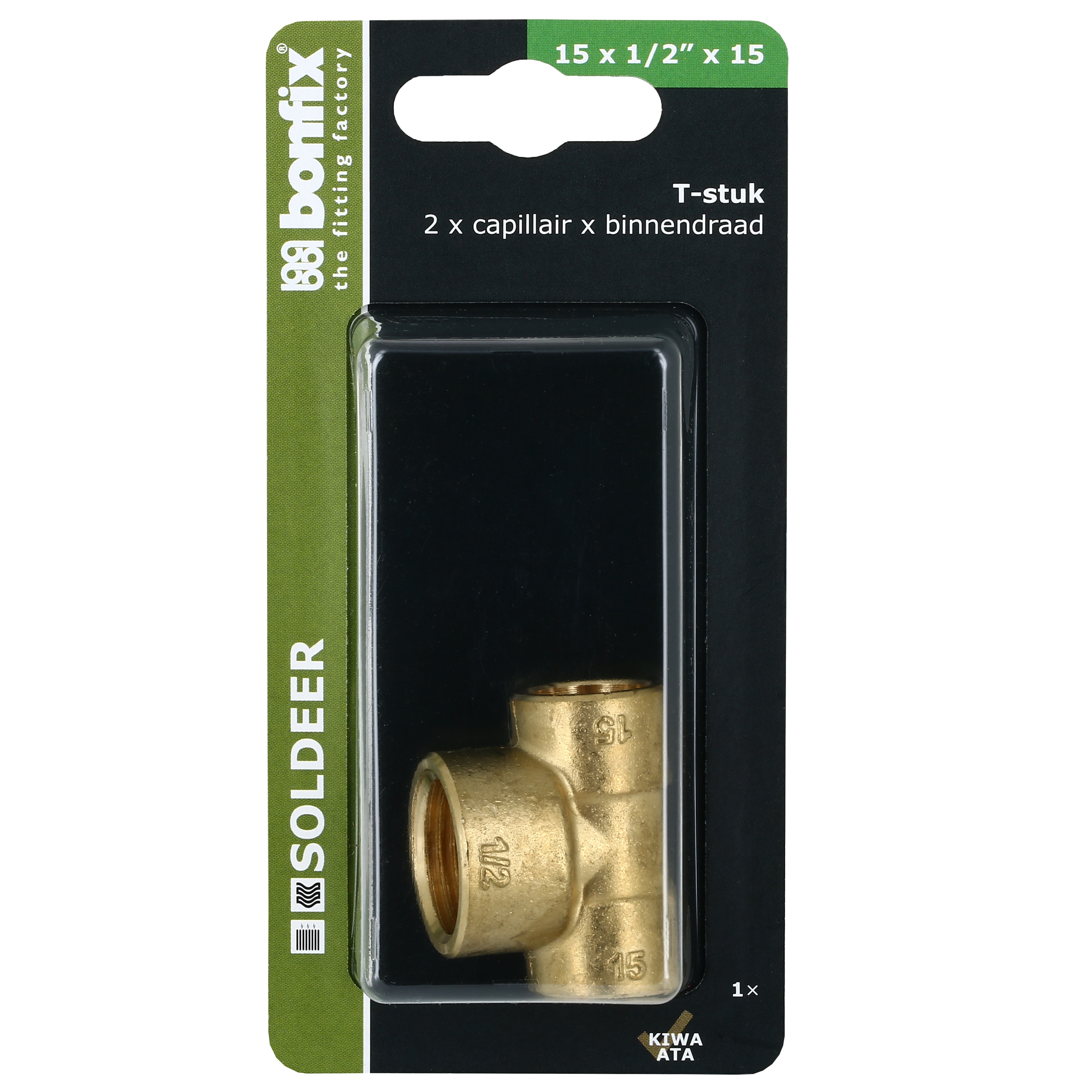 BONFIX Blister Cap. T-stuk 15x15x1/2" bi.