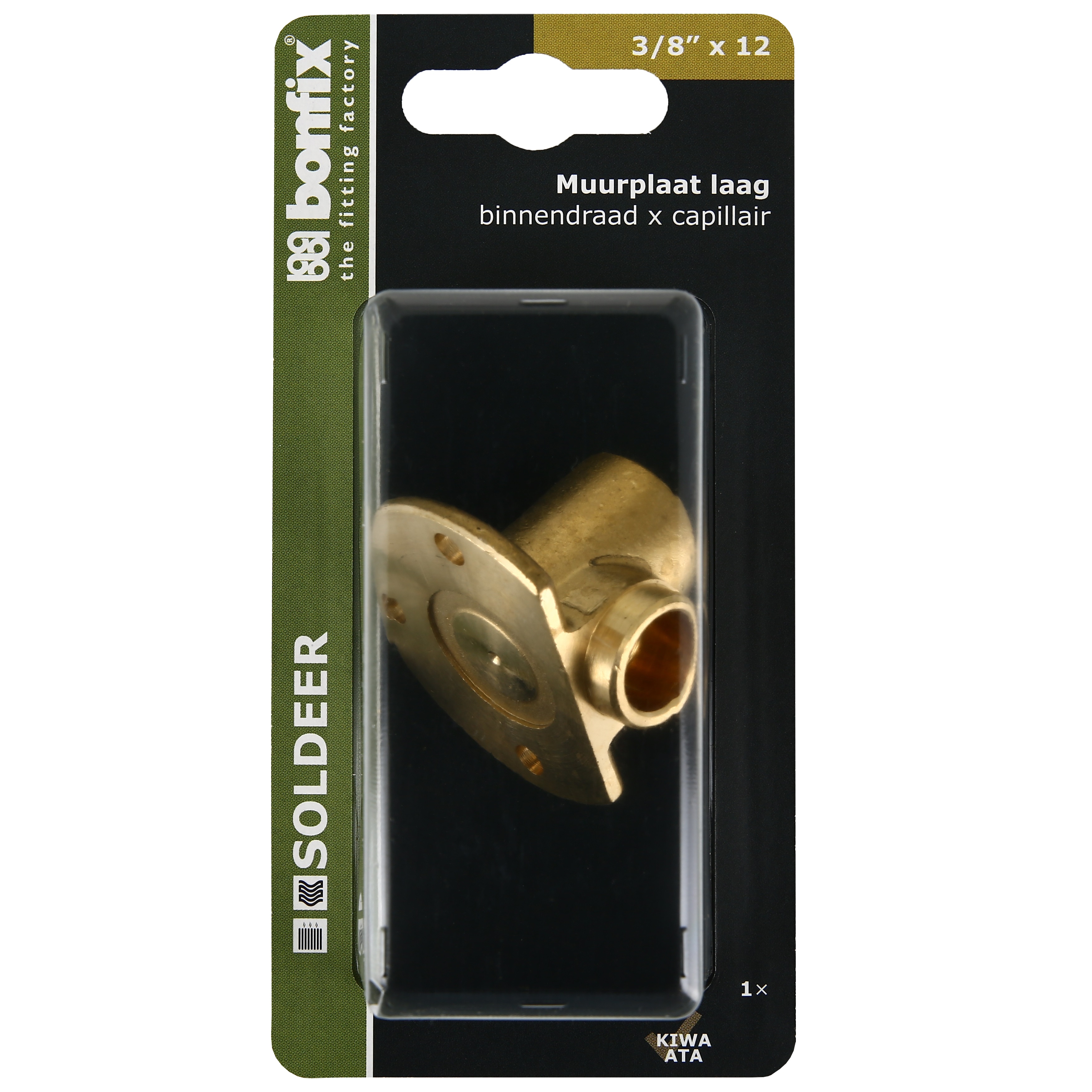 BONFIX Blister Cap. muurplaat laag 12x3/8" bi.