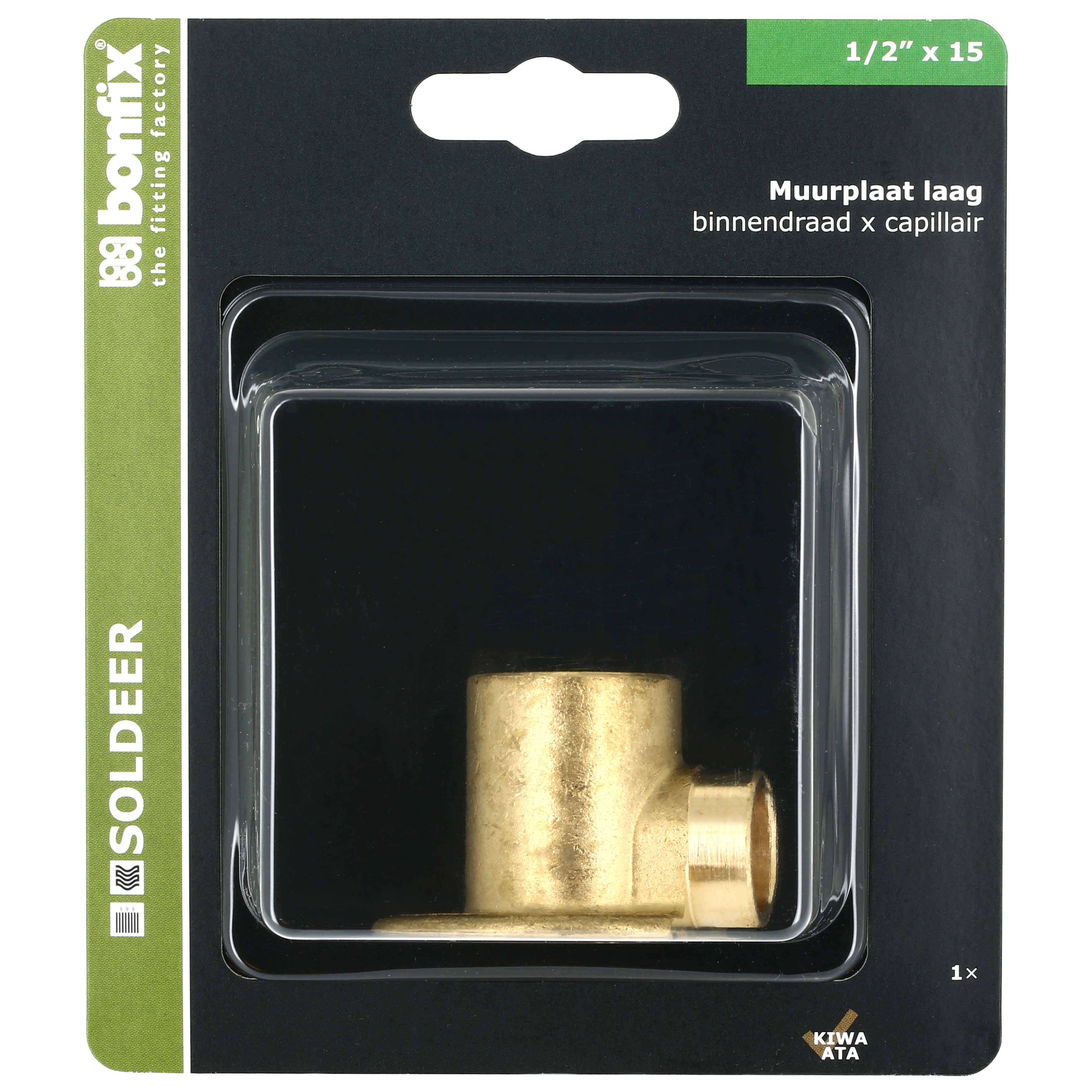 BONFIX Blister Cap. muurplaat laag 15x1/2" bi.