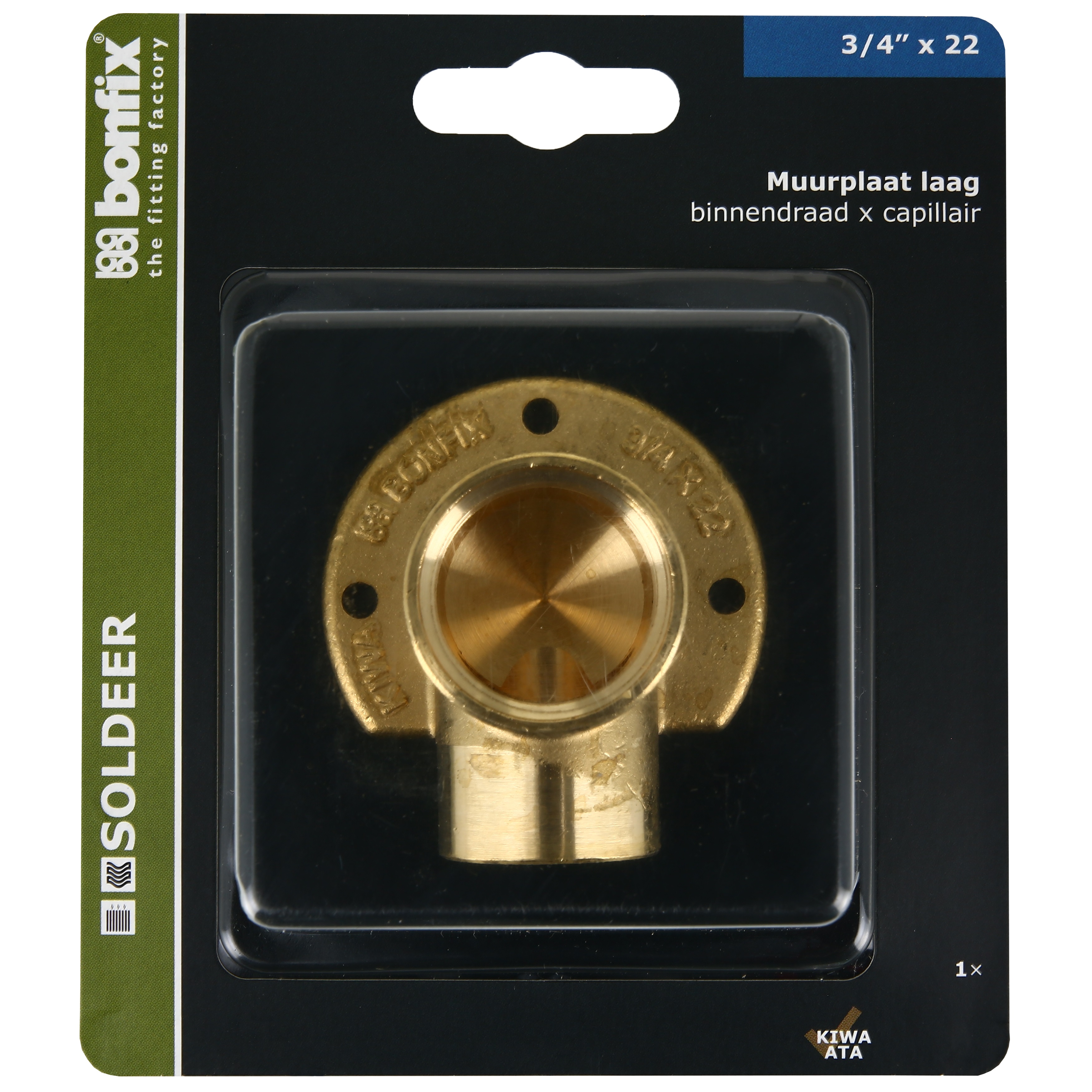 BONFIX Blister Cap. muurplaat laag 22x3/4" bi.