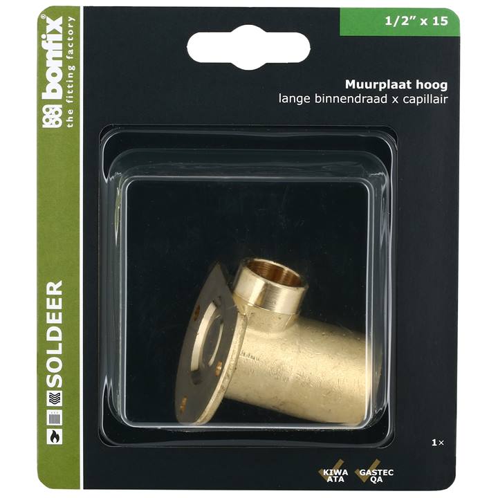 BONFIX Blister Cap. muurplaat hoog 15x1/2" bi.