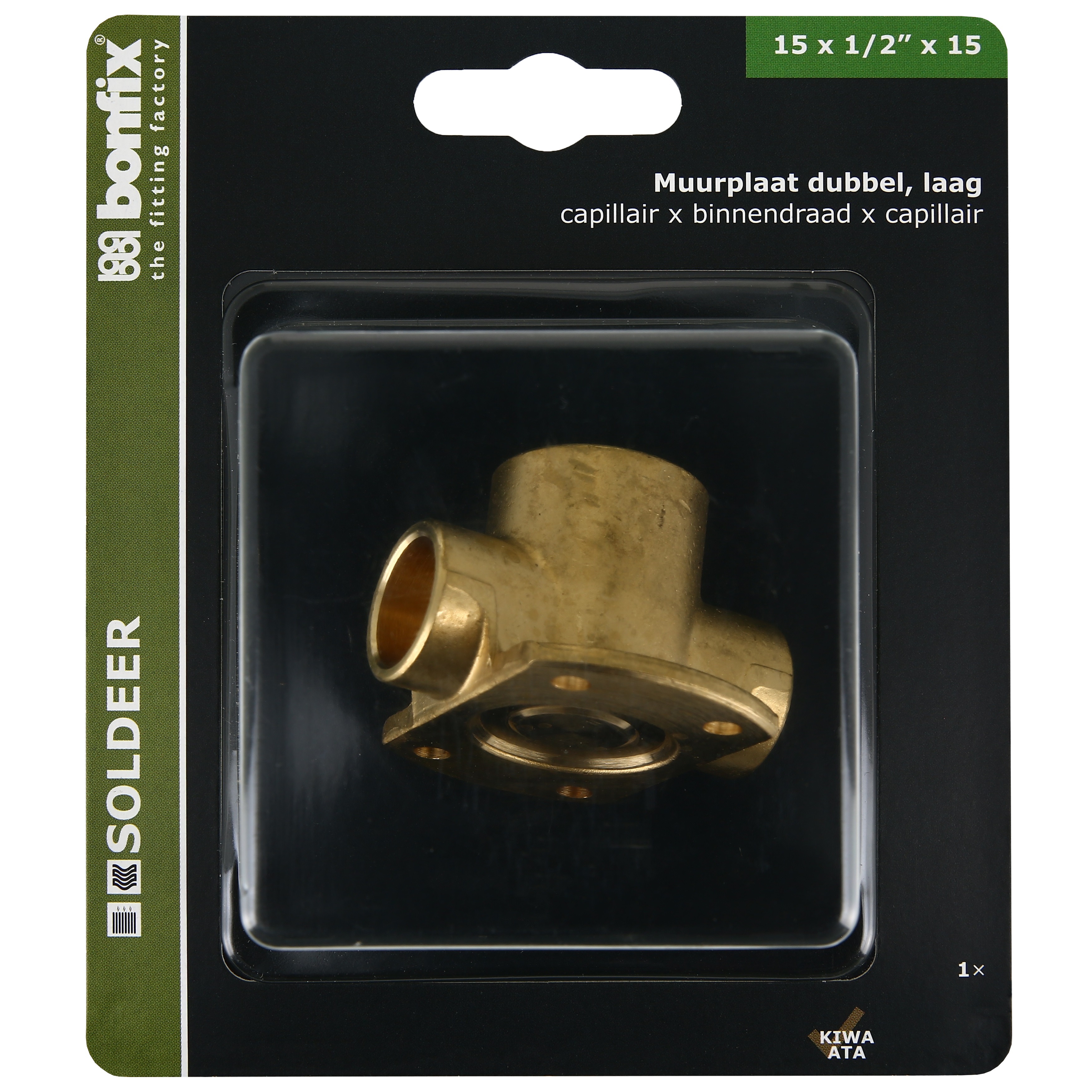 BONFIX Blister Cap. muurplaat laag 15x1/2" bi.x15mm