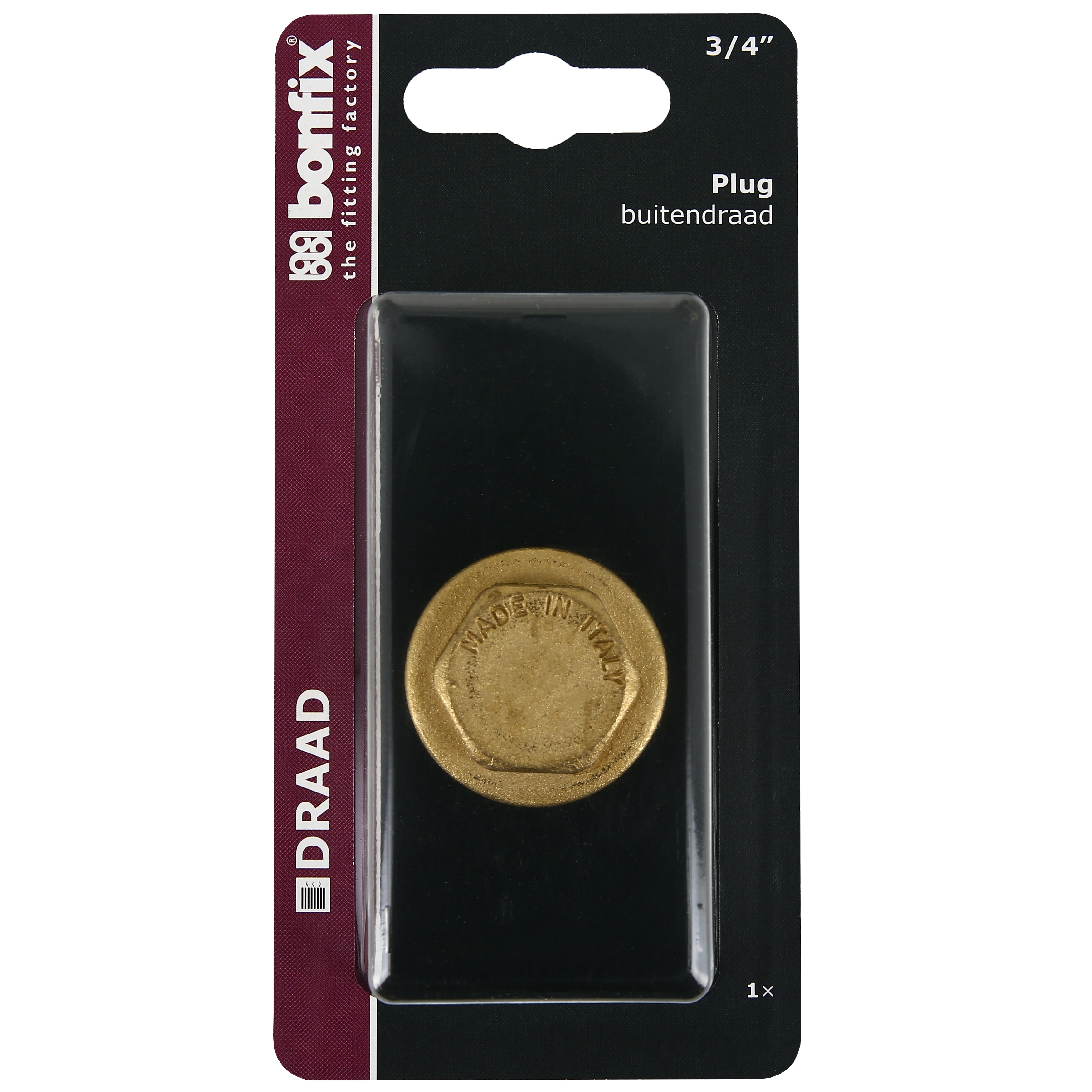 BONFIX Blister Plug met zeskant 3/4" bu.