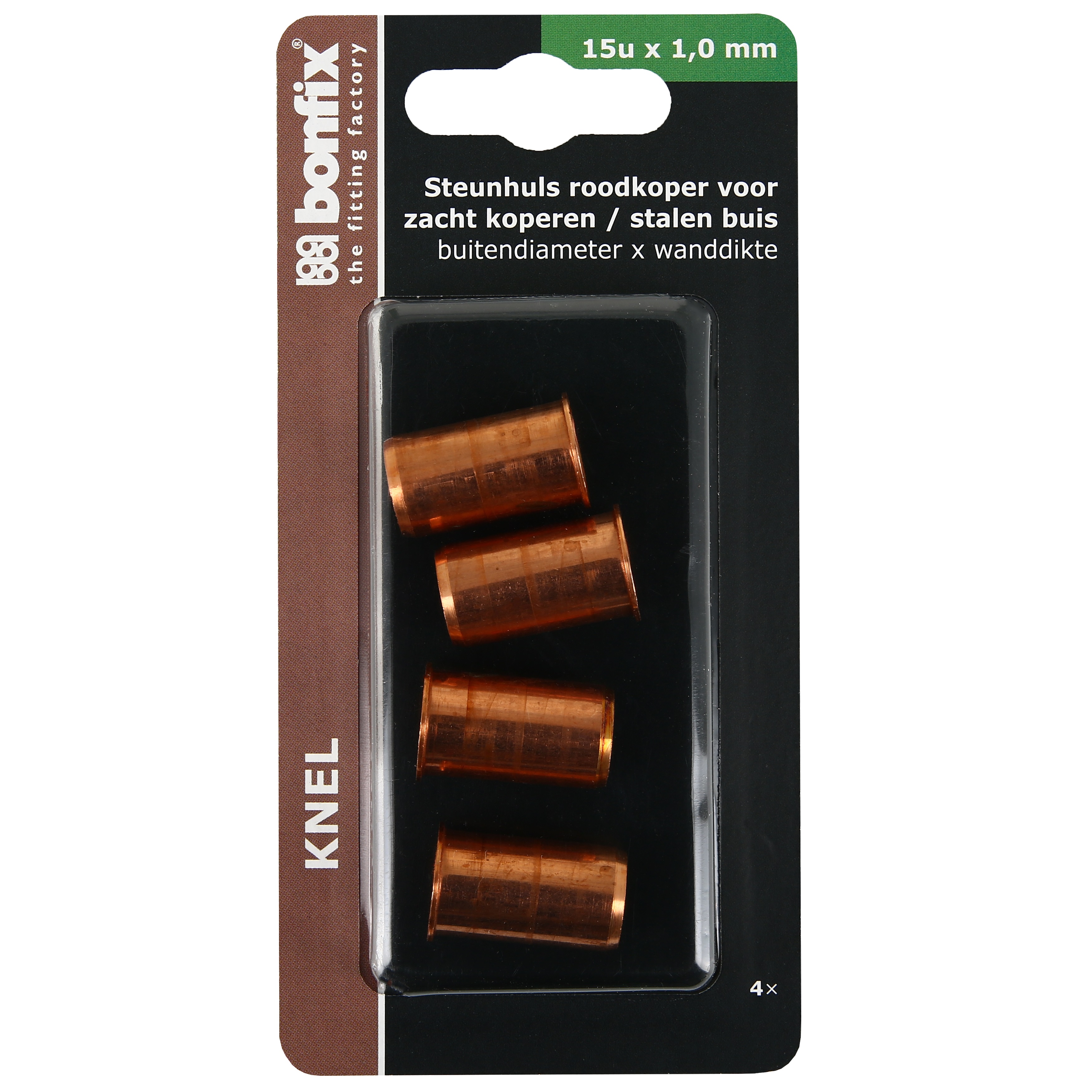 BONFIX Blister roodkoperen steunhuls 15mm 4x