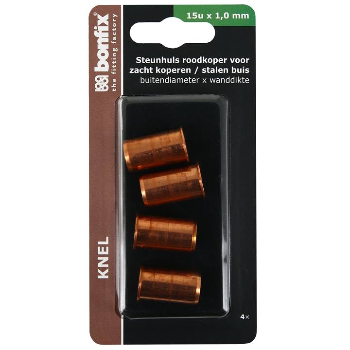 BONFIX Blister roodkoperen steunhuls 15mm 4x