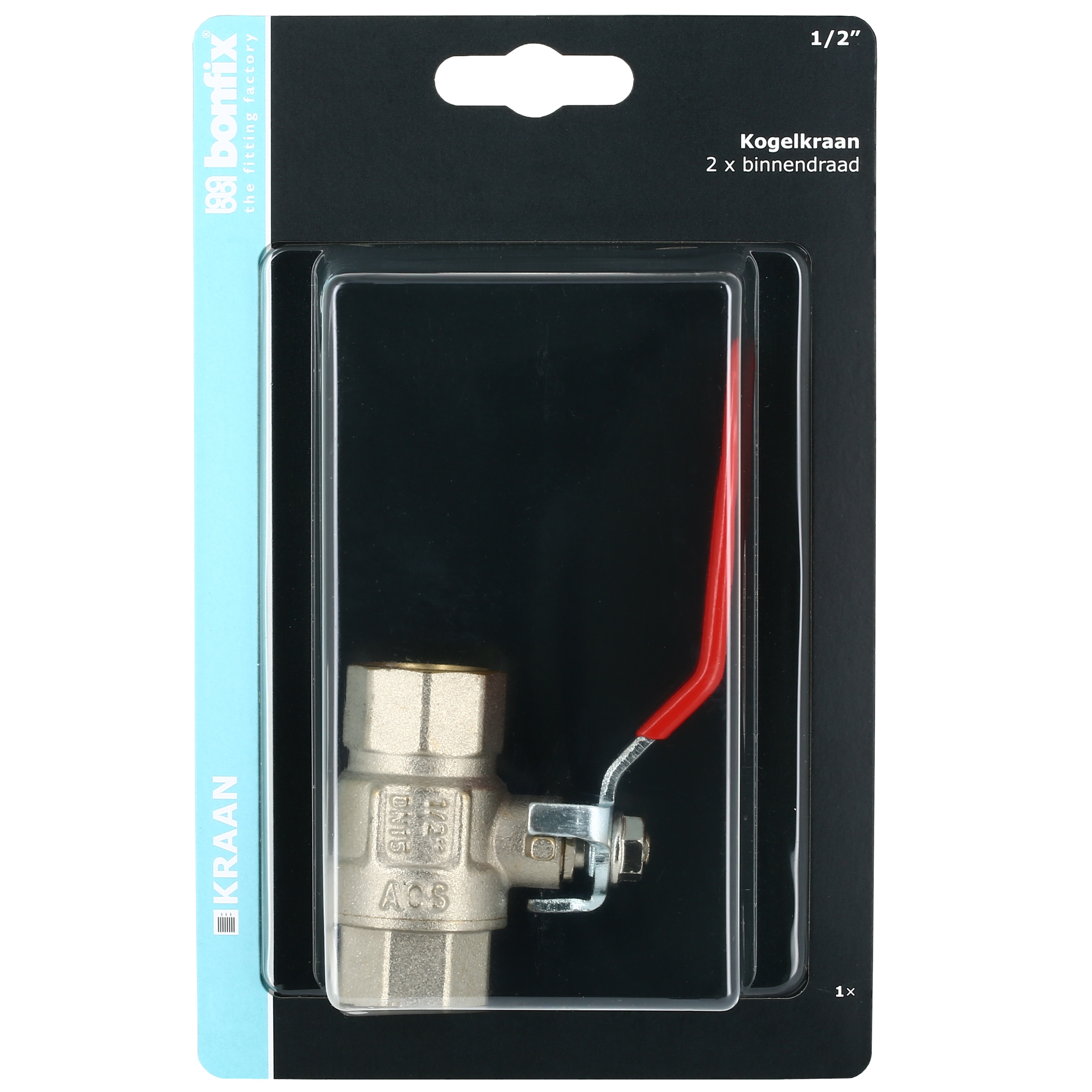 BONFIX Blister kogelkraan 1/2"x1/2" bi. x bi.