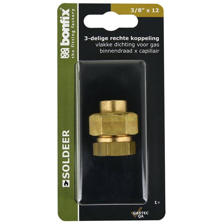 BONFIX Blister 3-del. koppeling 12x3/8" bi.
