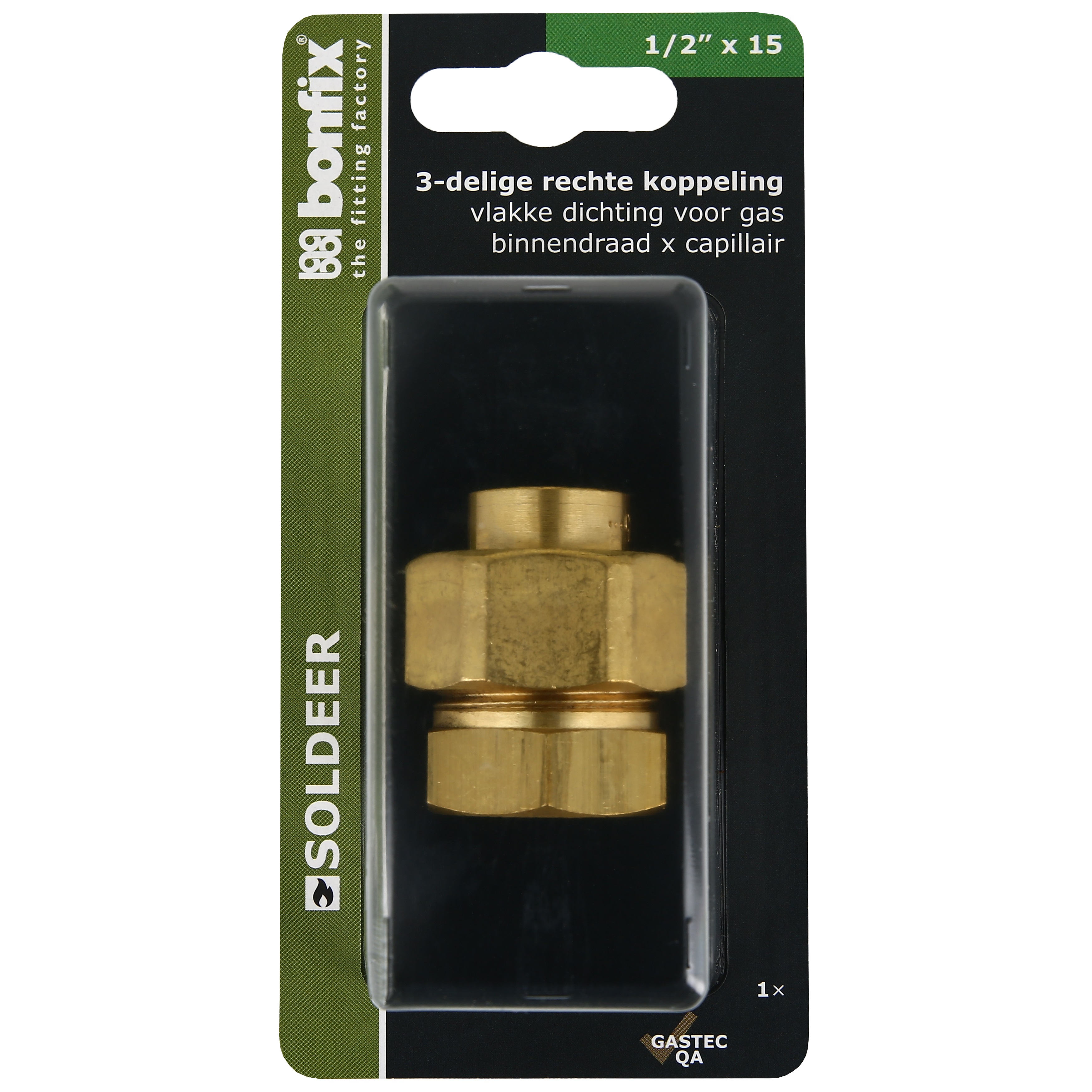 BONFIX Blister 3-del. koppeling 15x1/2" bi.