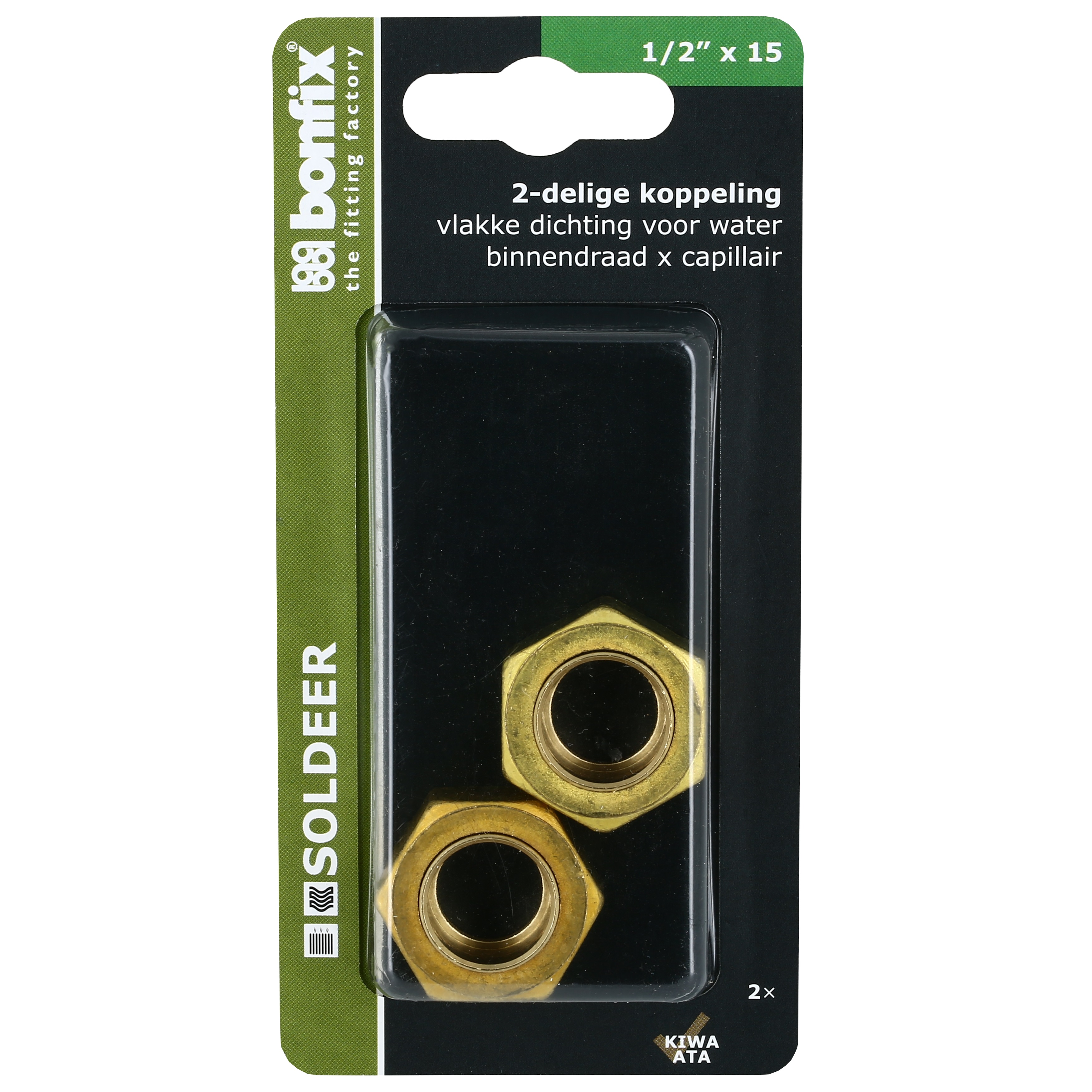 BONFIX Blister 2-del. koppeling 15x1/2" bi. 2x