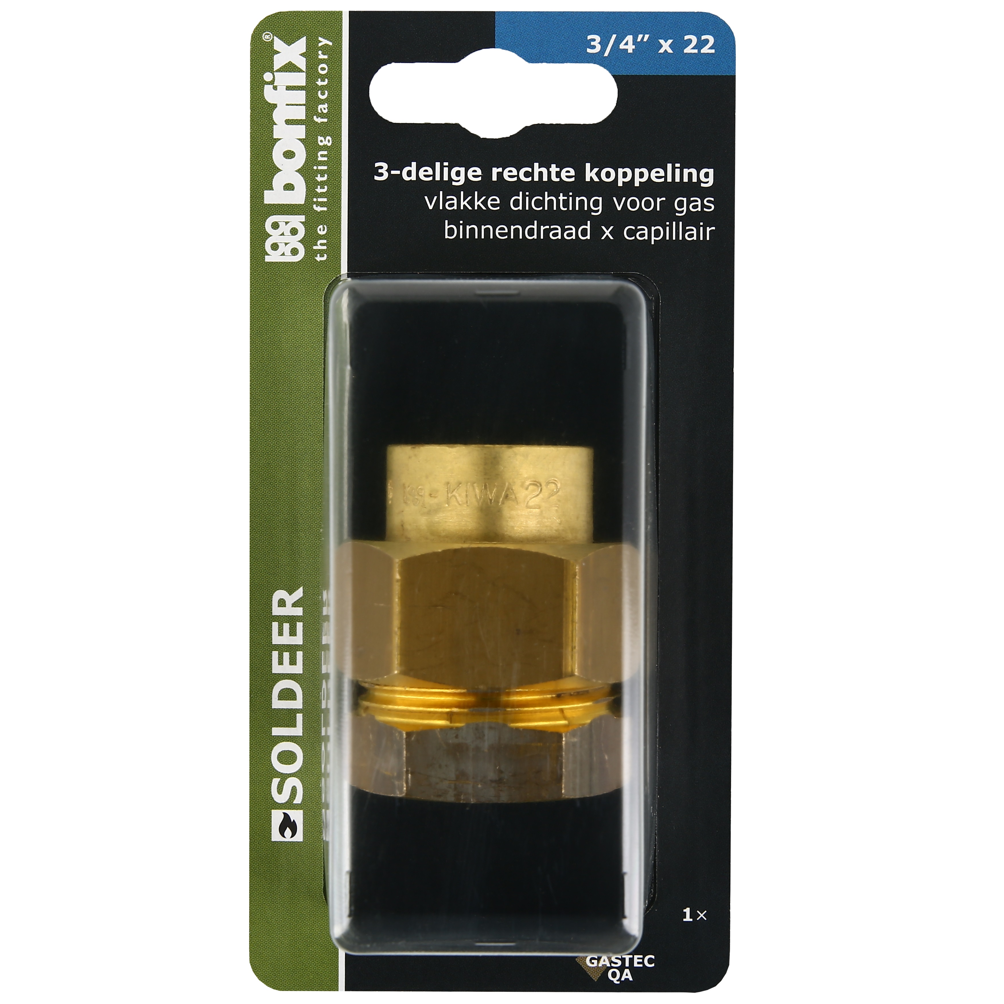 BONFIX Blister 3-del. koppeling 22x3/4" bi.