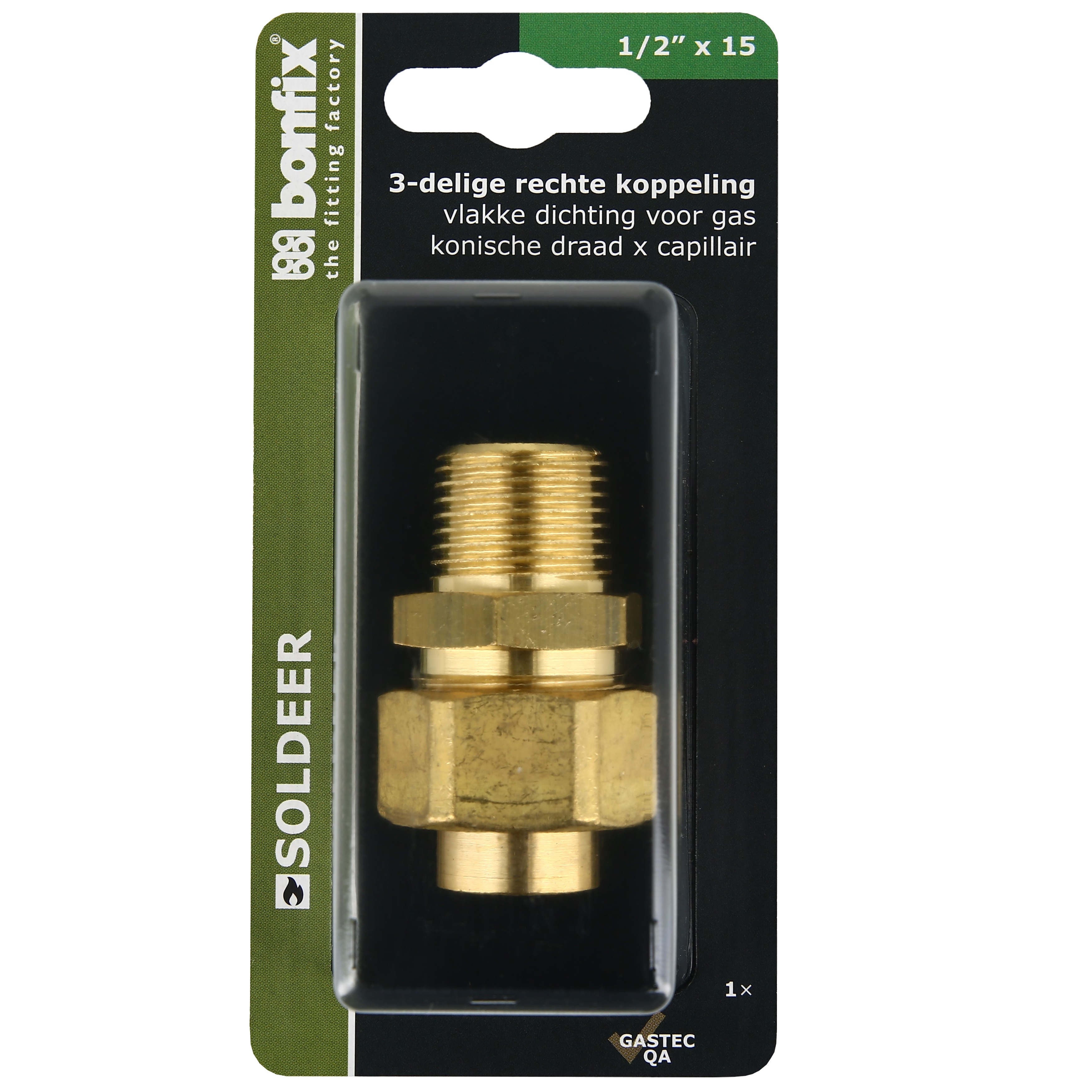 BONFIX Blister 3-del. koppeling 15x1/2" bu.