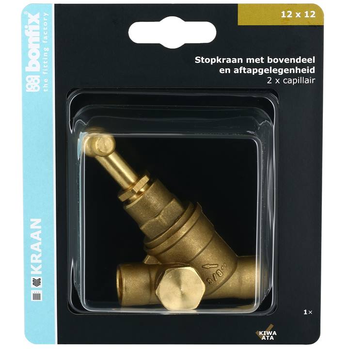 BONFIX Blister Cap. stopkraan 12x12mm met aftap