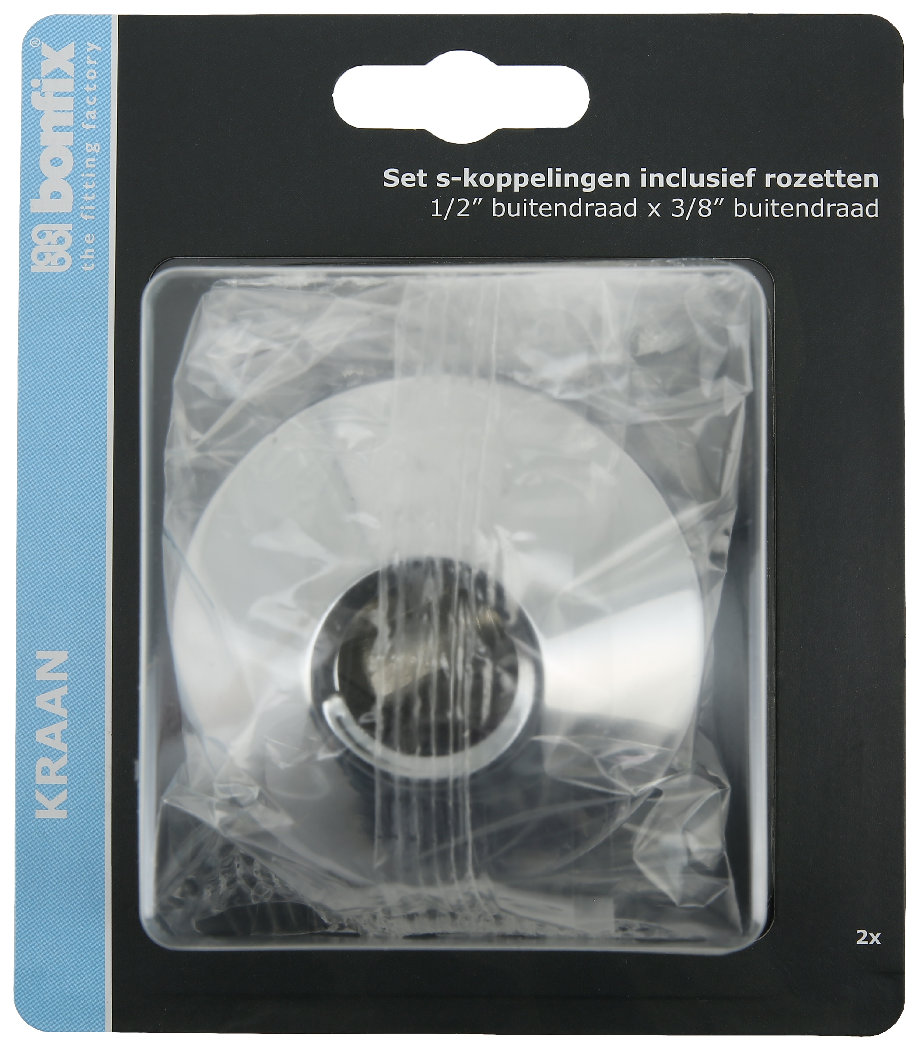 BONFIX Blister S-kopp 1/2"x 3/8" + rozet + ring 2x
