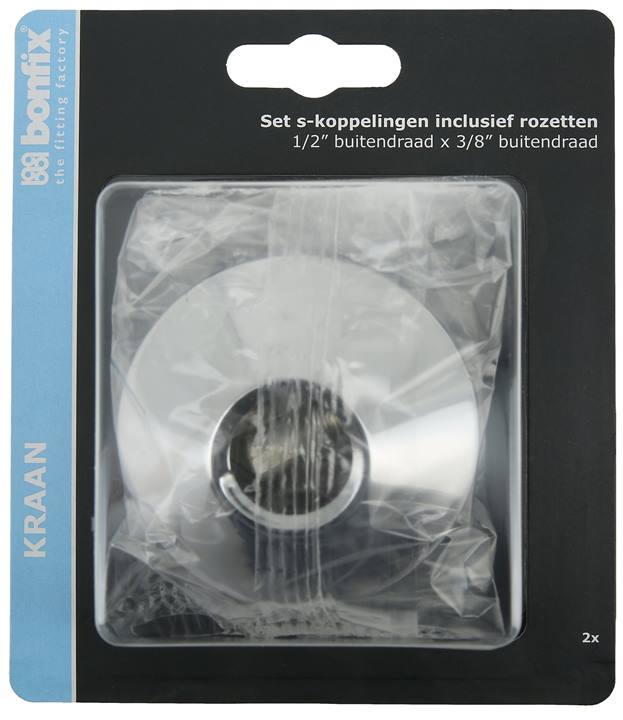 BONFIX Blister S-kopp 3/4"x 1/2" + rozet + ring 2x