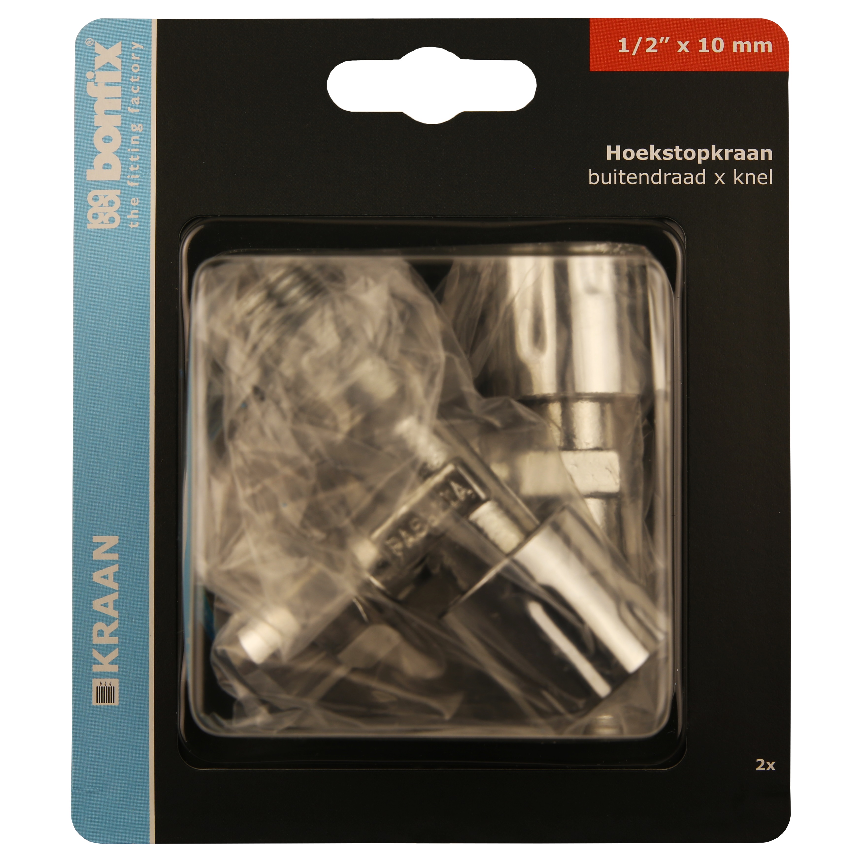 BONFIX Blister hoek stopkraan 10x1/2" bu. 2x