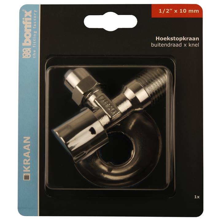 BONFIX Blister hoek stopkraan 10x1/2" bu.